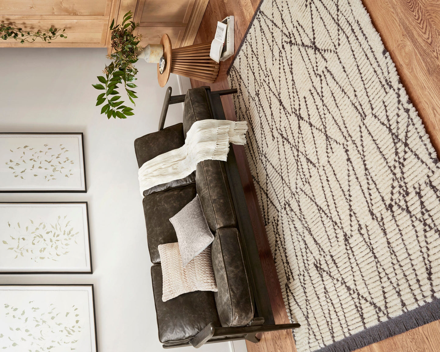 Chris Loves Julia x Loloi Alice 6 x 9 (ft) Loomed Cream / Charcoal Rectangular Indoor Abstract Area rug