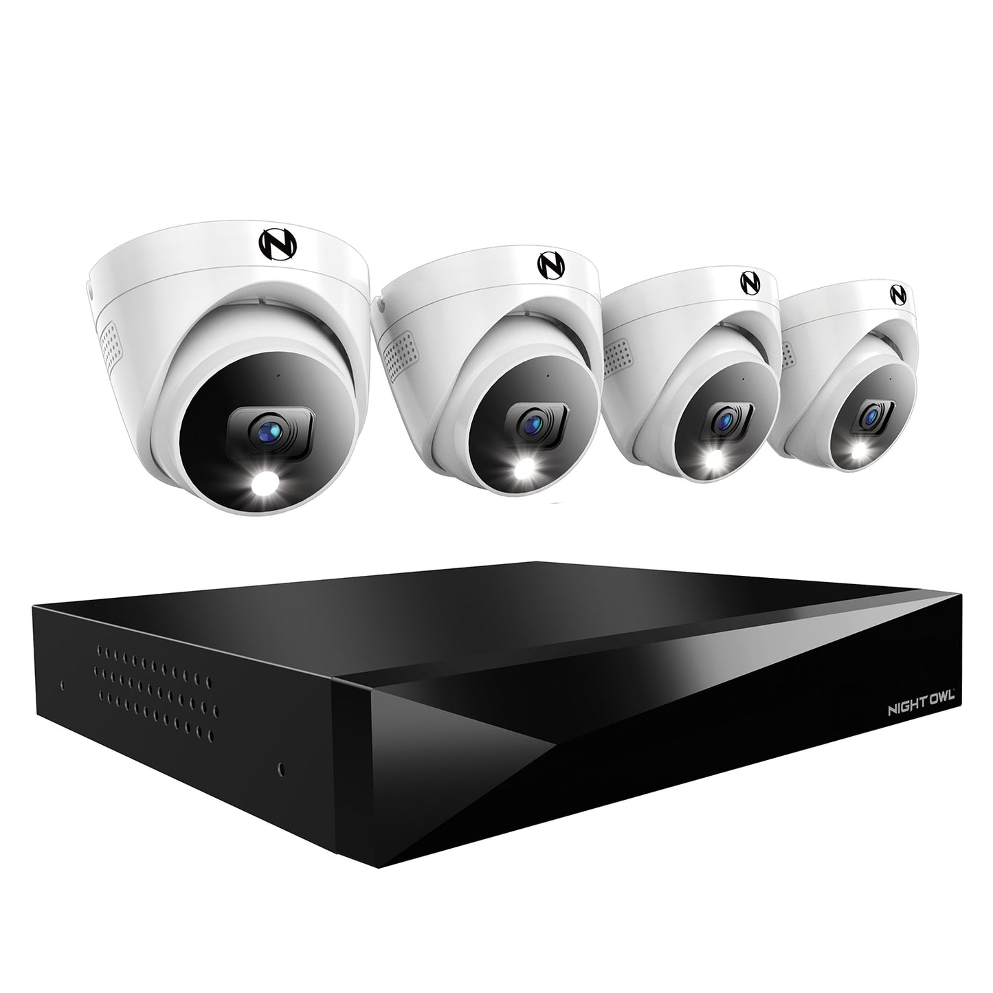 Night Owl FTD4 Indoor/Outdoor 12-Channel 4-Camera 2K Hardwired Spotlight 2Tb Hard Drive Security Camera System FTD4-82-4LDM