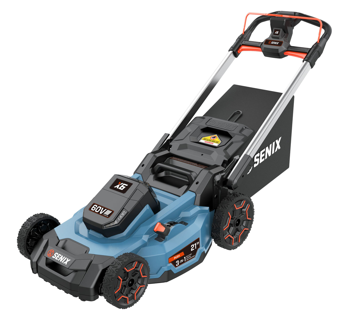 SENIX 60 Volt 60-volt 21-in Cordless Push Lawn Mower 1 Ah (1-Battery and Charger Included) LPPX6-H