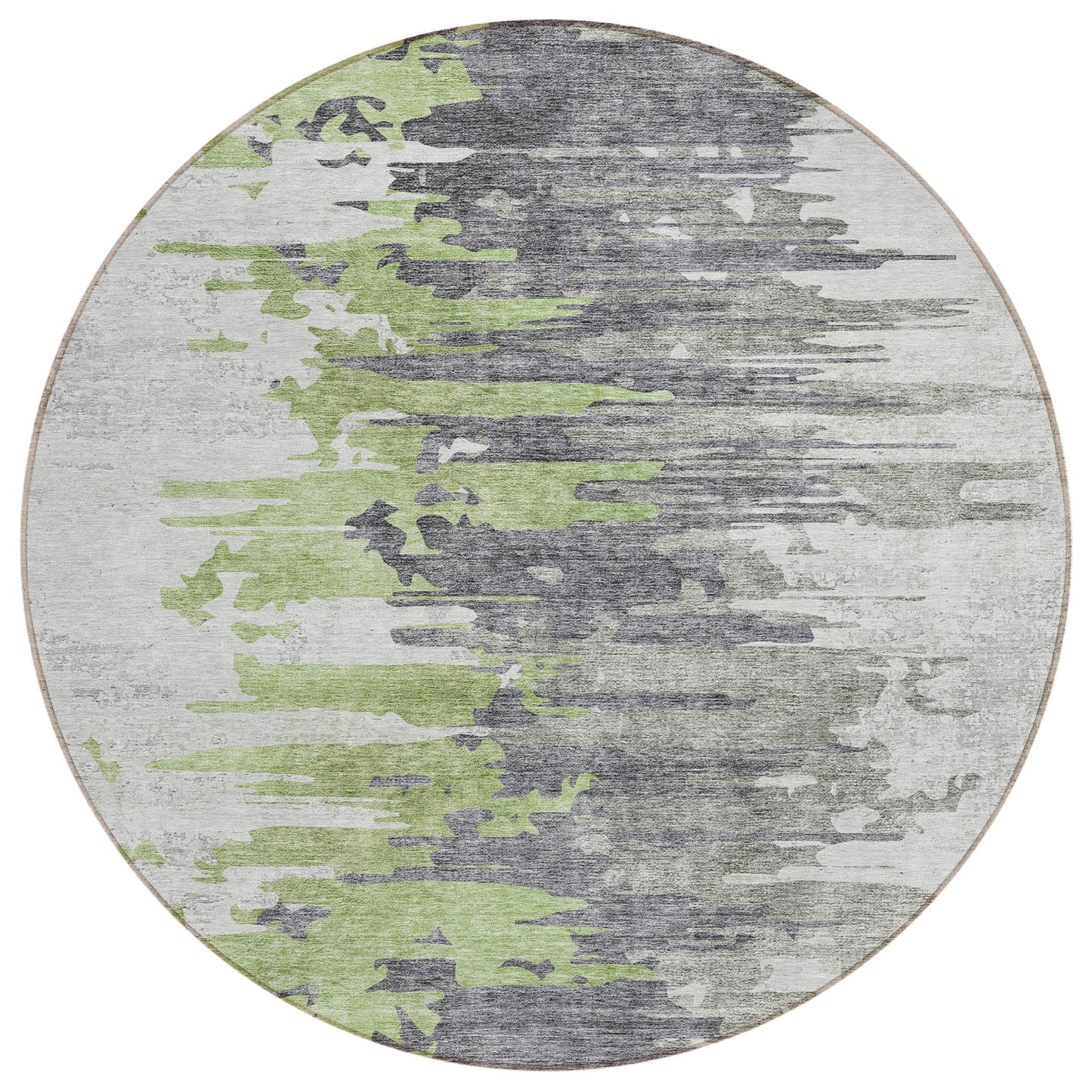 Addison Rugs Chantille ACN704GE 8 x 8 (ft) Green Round Indoor/Outdoor Geometric Machine washable Area rug