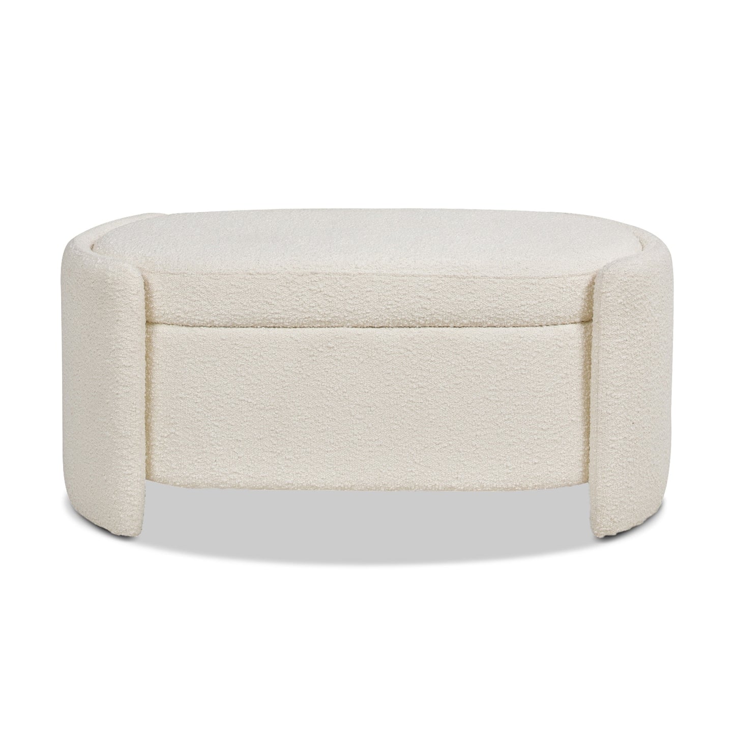 Jennifer Taylor Home Midcentury Ivory White Accent Bench with Storage 43 x 21 x 18.5