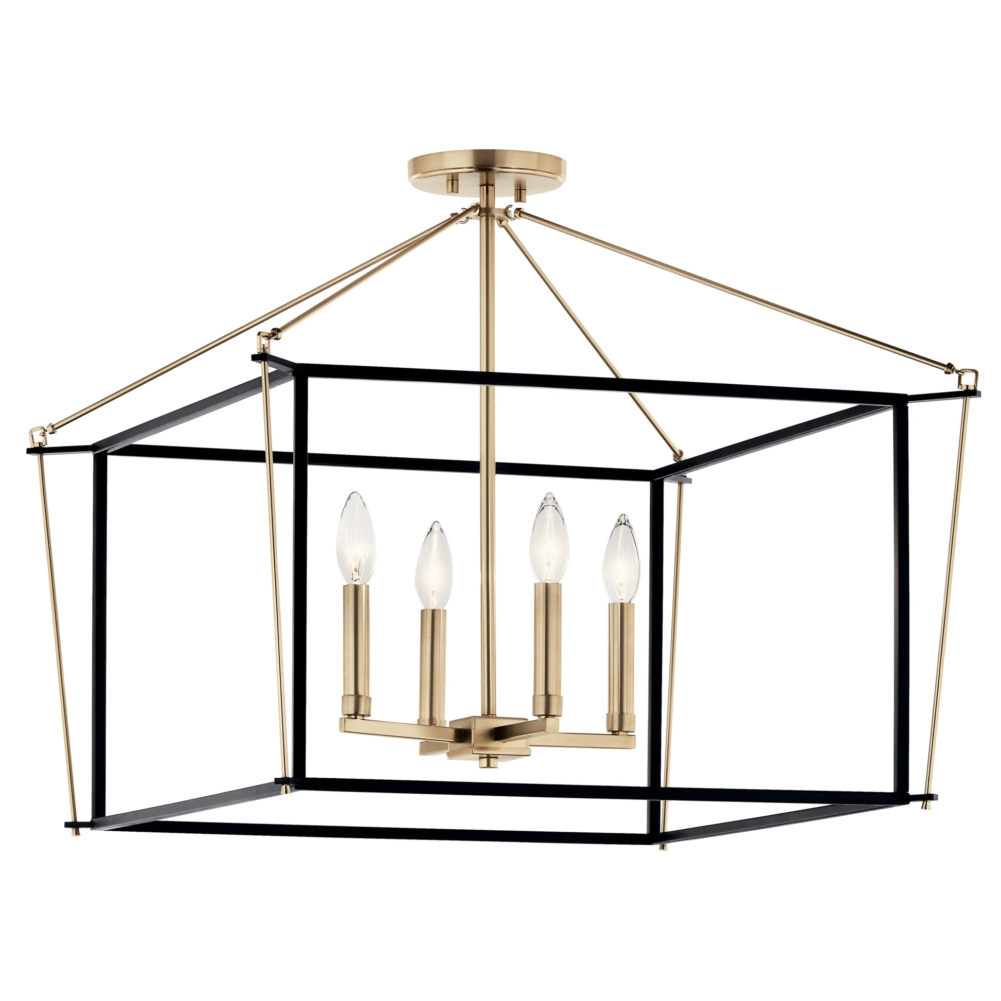 Kichler Eisley 4 -Light 24-in Gold Semi Flush Mount Light 6010841