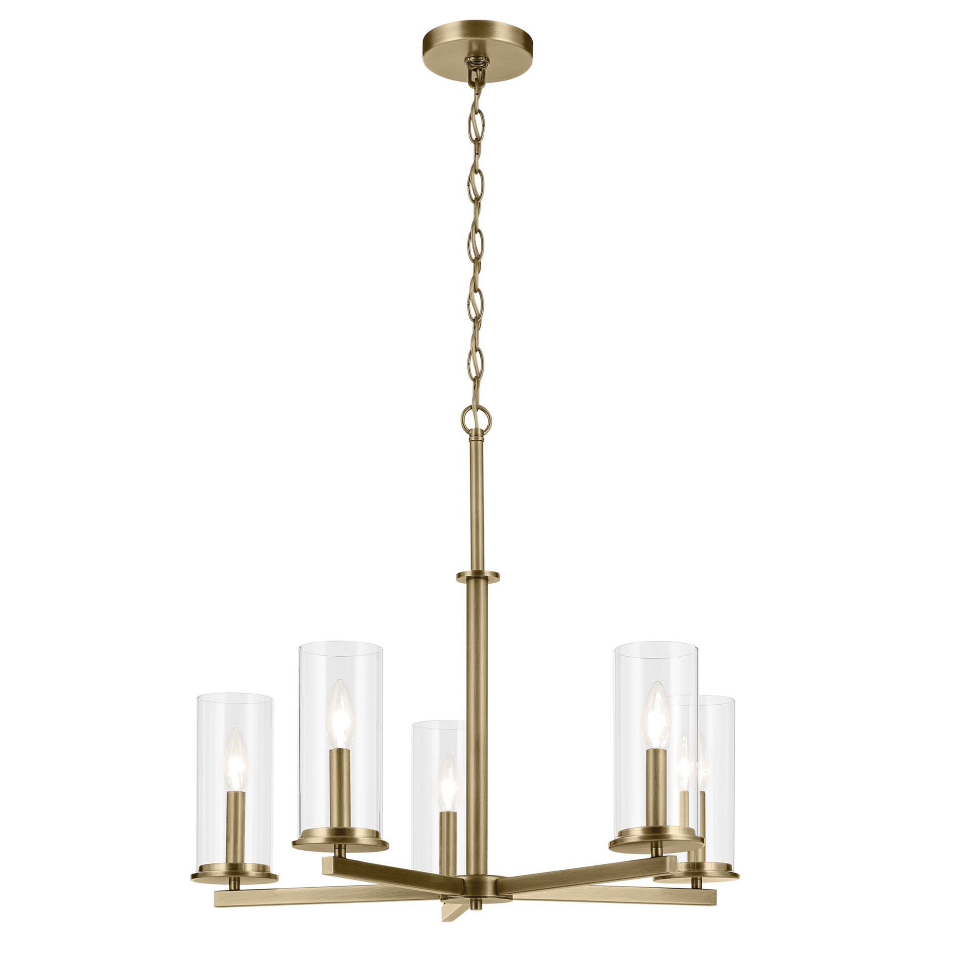 Kichler Crosby 5 -Light Gold Modern/contemporary For Use in Bedrooms, Dining Rooms, Foyers, Kitchens, Living Rooms Chandelier 6297502
