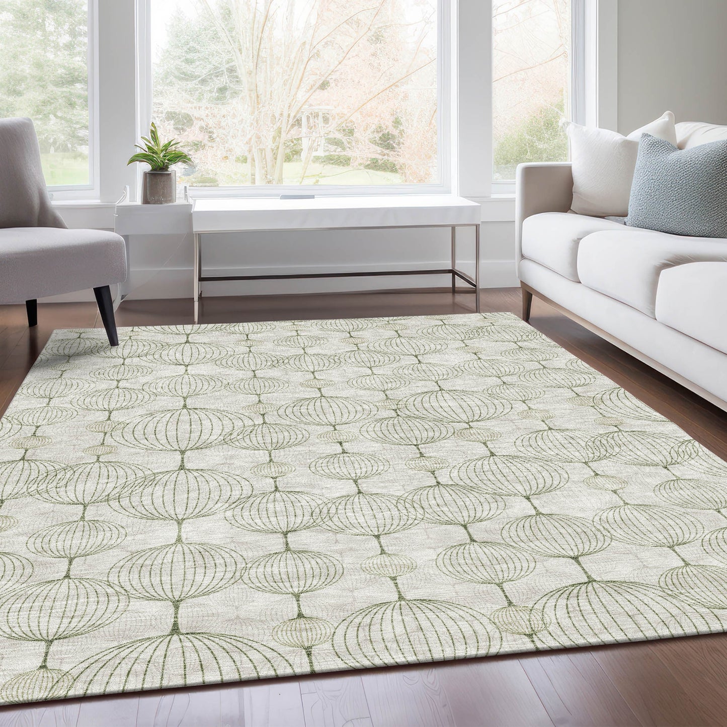 Addison Rugs Chantille ACN732GE 8 x 10 (ft) Green Rectangular Indoor/Outdoor Geometric Machine washable Area rug