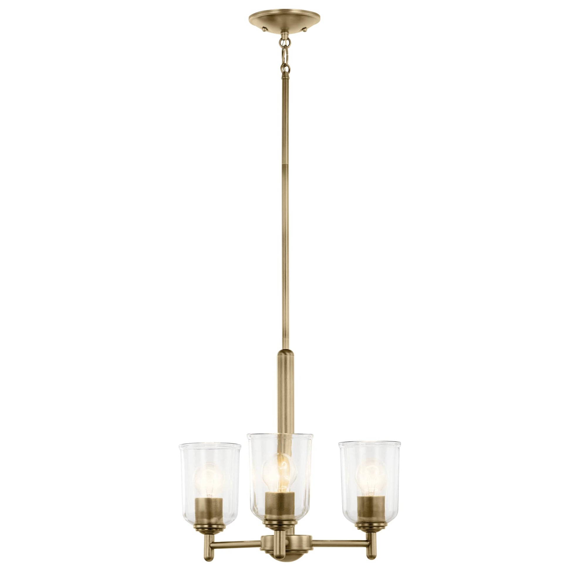 Kichler Shailene 3 -Light Gold Traditional For Use in Bedrooms, Dining Rooms, Foyers, Kitchens, Living Rooms Chandelier 6297452