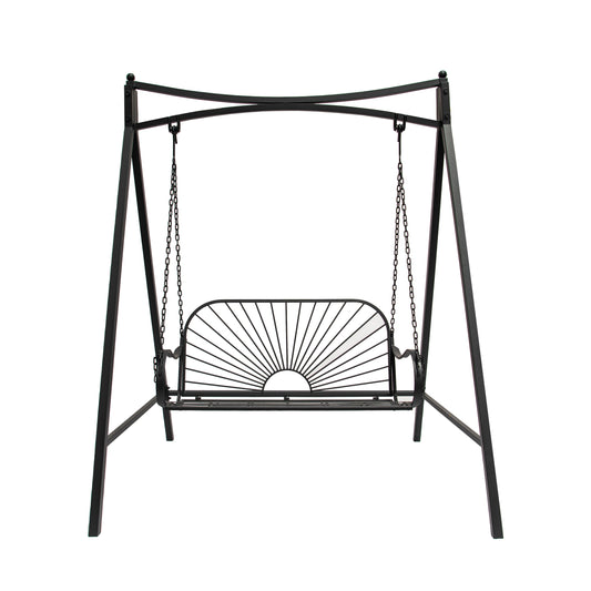 XBrand 2 -person Black Iron Outdoor Swing