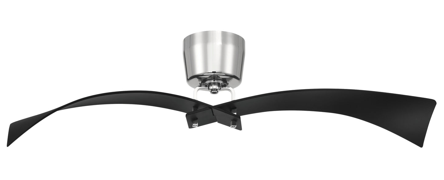 Craftmade Tern 52-in Flush Mount Smart Flat Black/Polished Nickel with Flat Black Blades Propeller Ceiling Fan Without Light - Remote Included ( 2 -Blade )