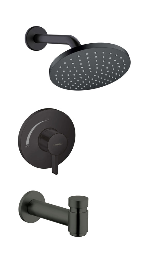 Hansgrohe Vernis Blend Matte Black  Sold separately Multi-function 2.5-in Rectangle Shower Faucet