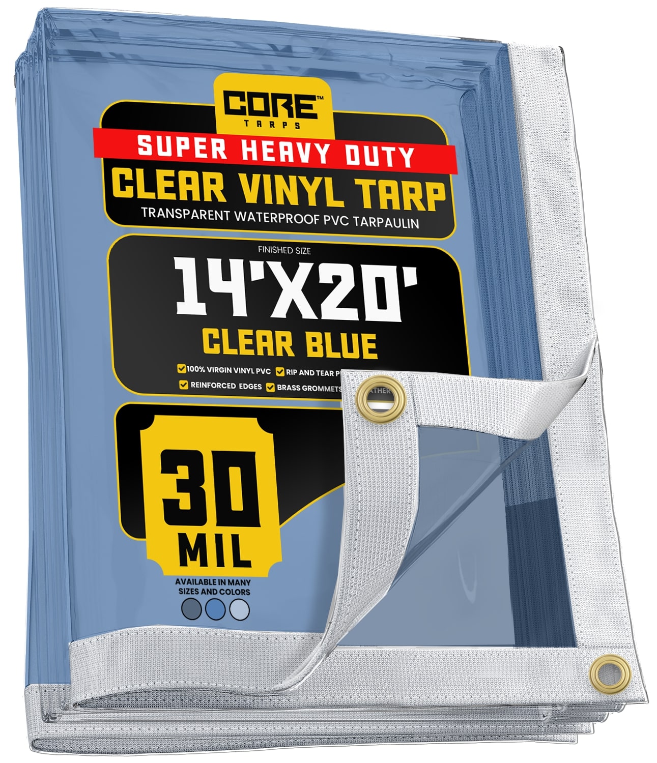 Core Tarps 14-ft x 20-ft Blue Commercial Vinyl 30-mil Tarp