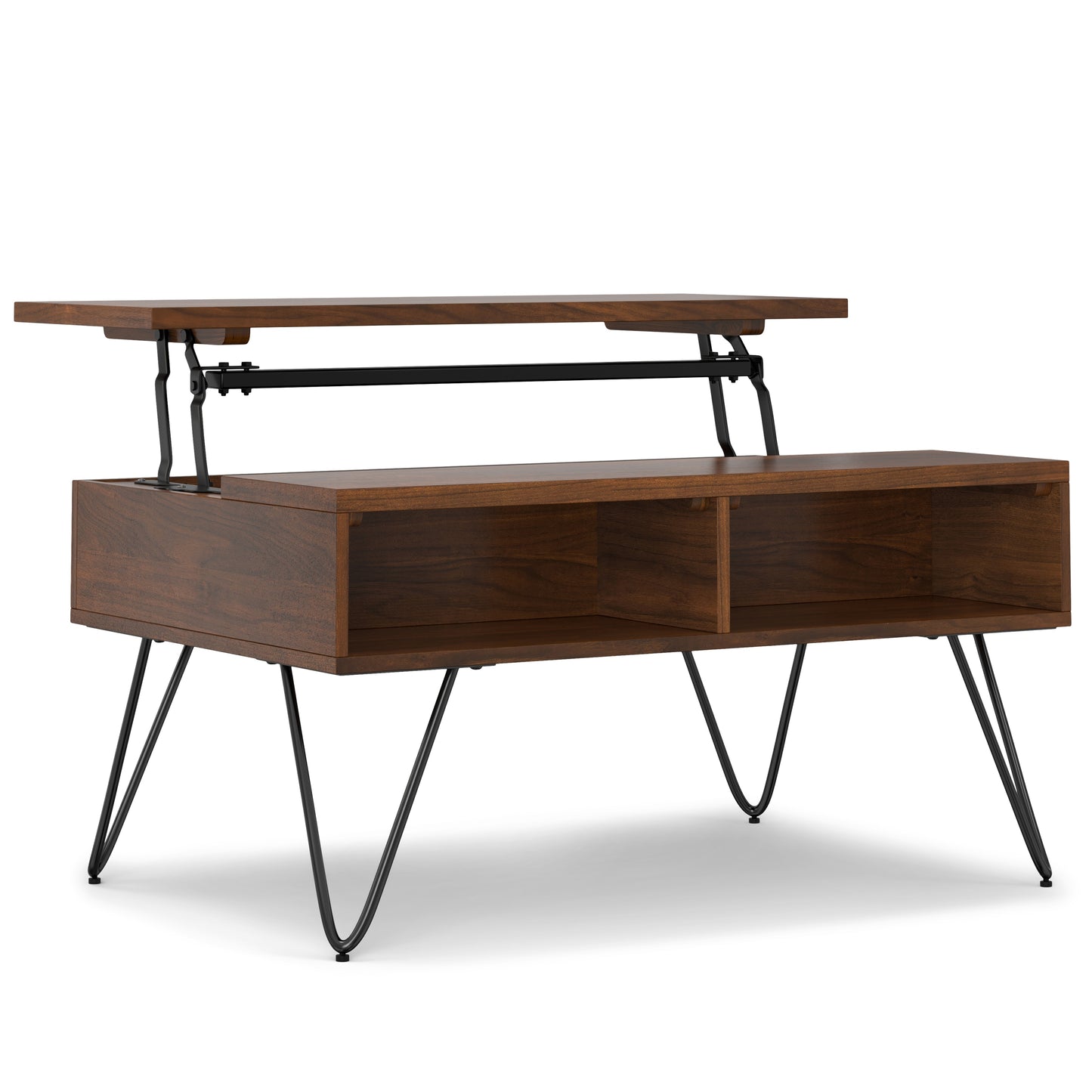 Simpli Home Modern Wood Polished Walnut 27.56-in W x 9.65-in H Coffee Table