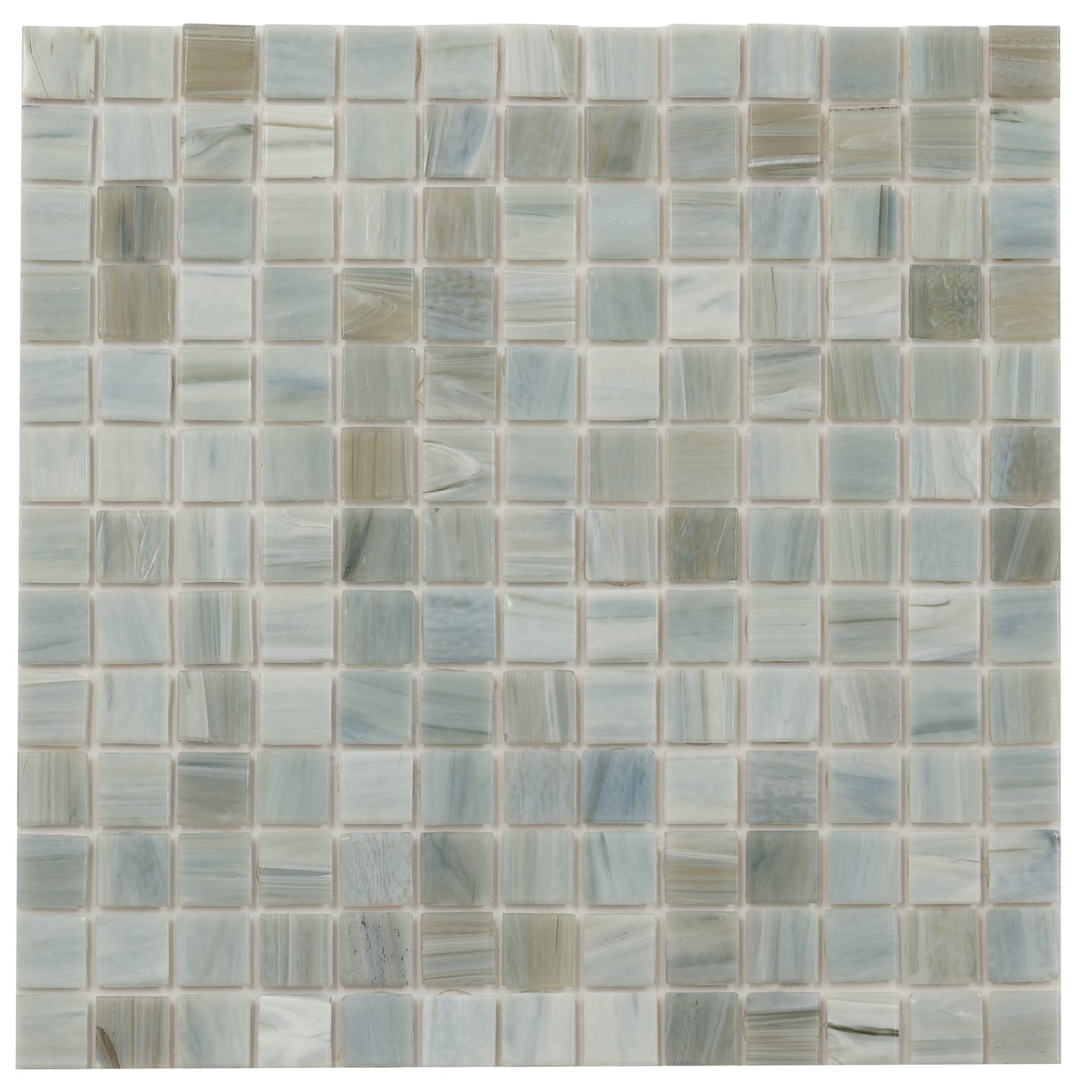Apollo Tile Celestial Pearl Blue 12-in x 12-in Glossy Glass Mosaic Floor and Wall Tile (20-sq. ft/ Carton)