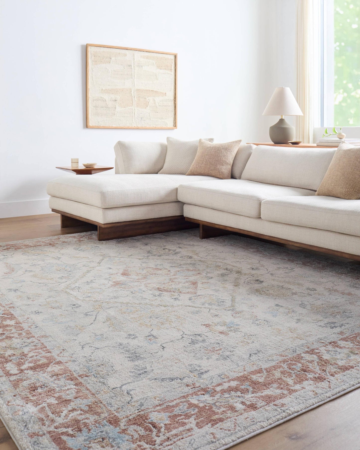 allen + roth with STAINMASTER Himalayan Dream 9 x 12 (ft) Loomed Rust Rectangular Indoor Medallion Oriental Pet Friendly Area rug