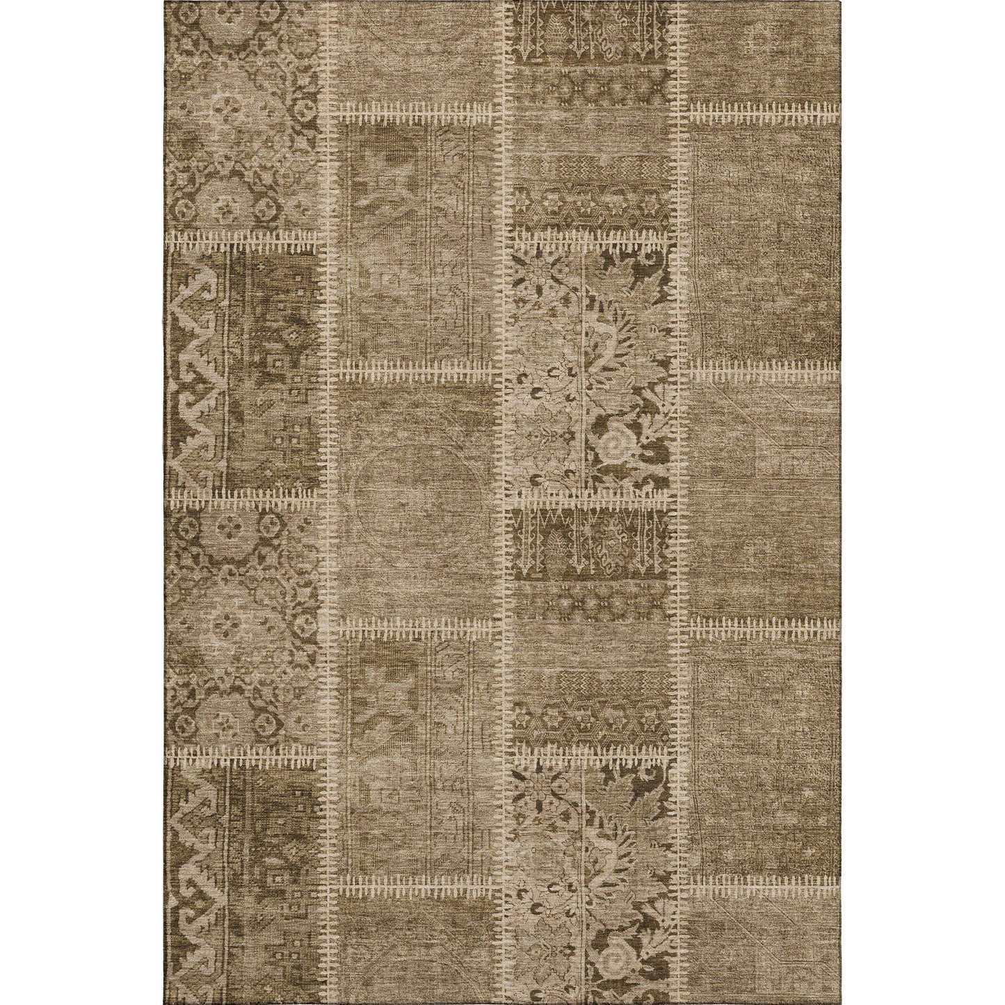 Addison Rugs Mayfield AMF635BR 8 x 10 (ft) Loomed Brown Rectangular Indoor Geometric Machine washable Pet Friendly Area rug
