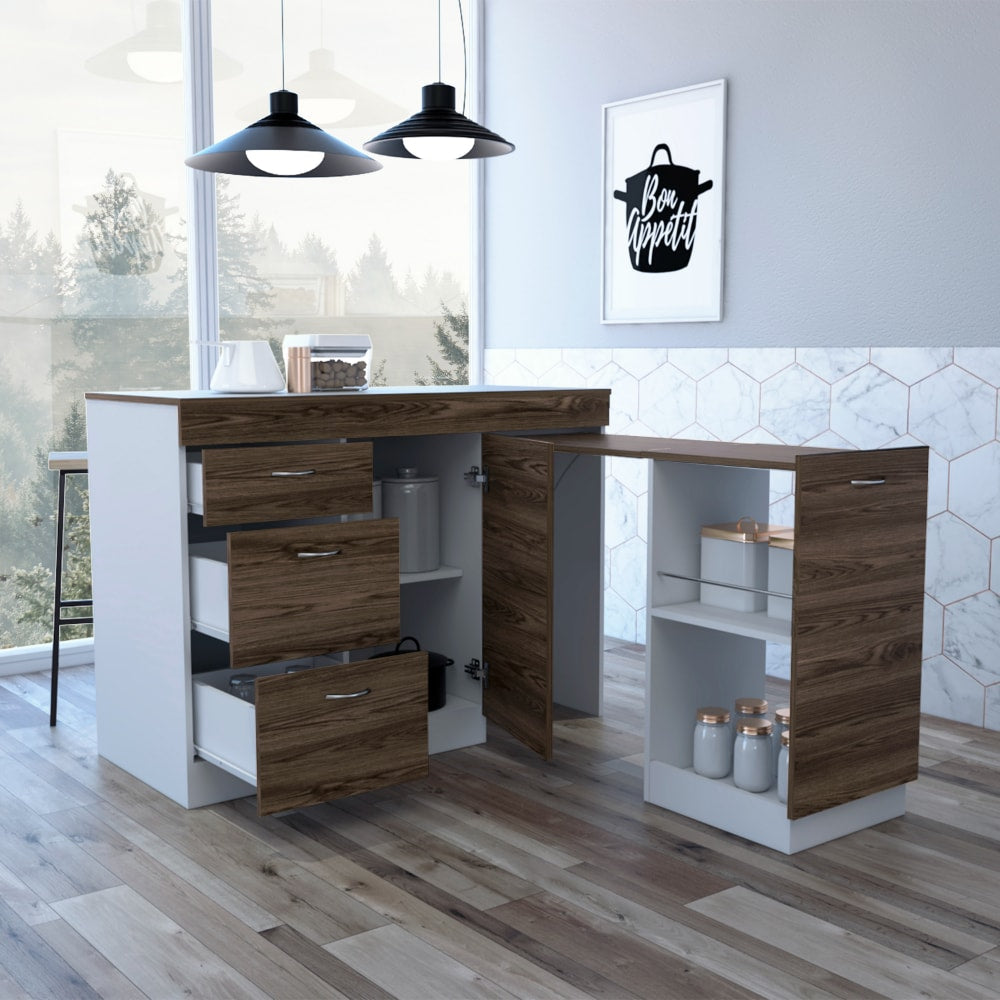 Runesay Brown MDF Base with MDF Kitchen Island ( 20.1 x 45.8 x 33.4 )