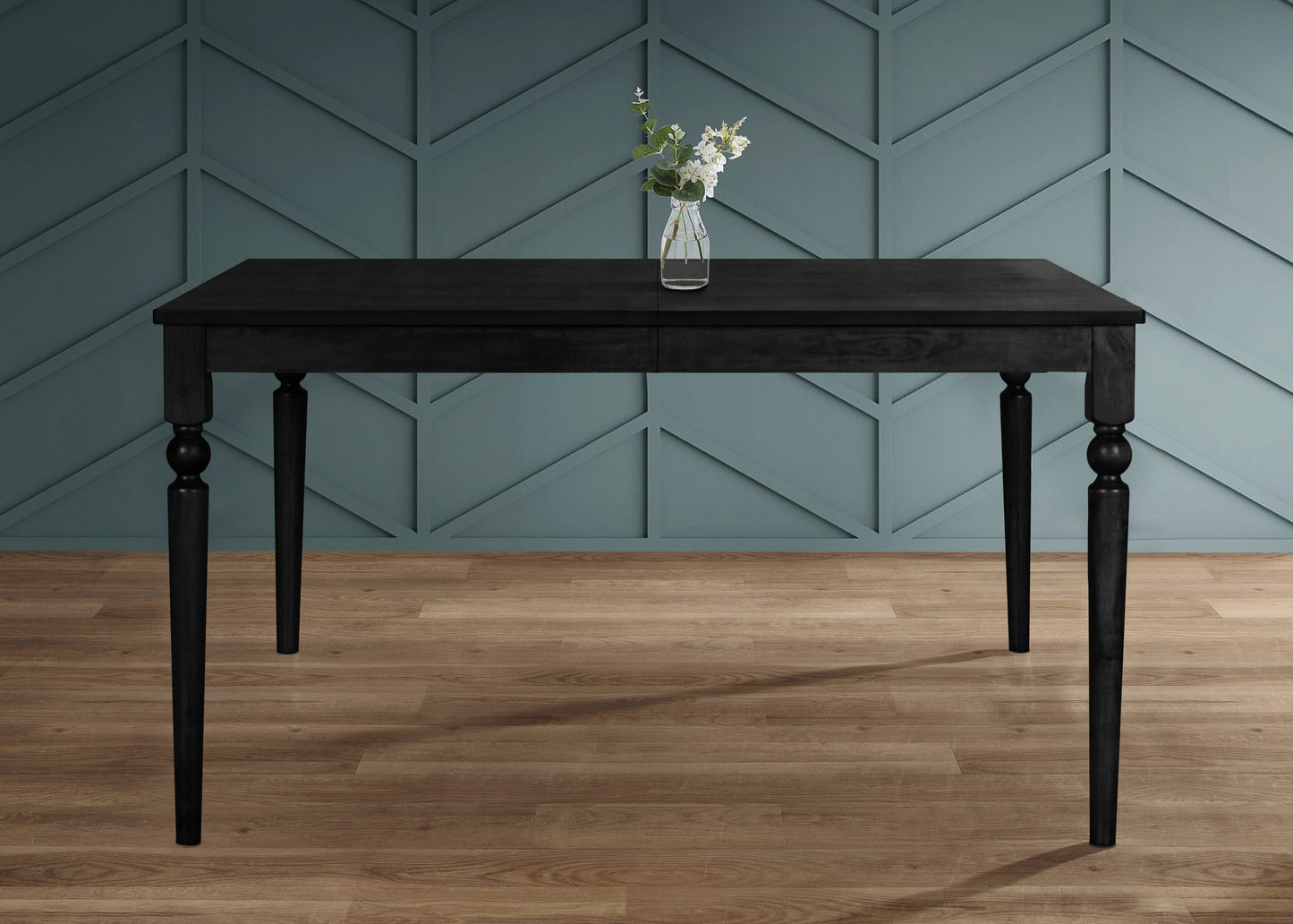 Home Design Beckley Black Transitional Wood Dining Table, with Black Finish and Wood 59.1-in L x 29.5-in H