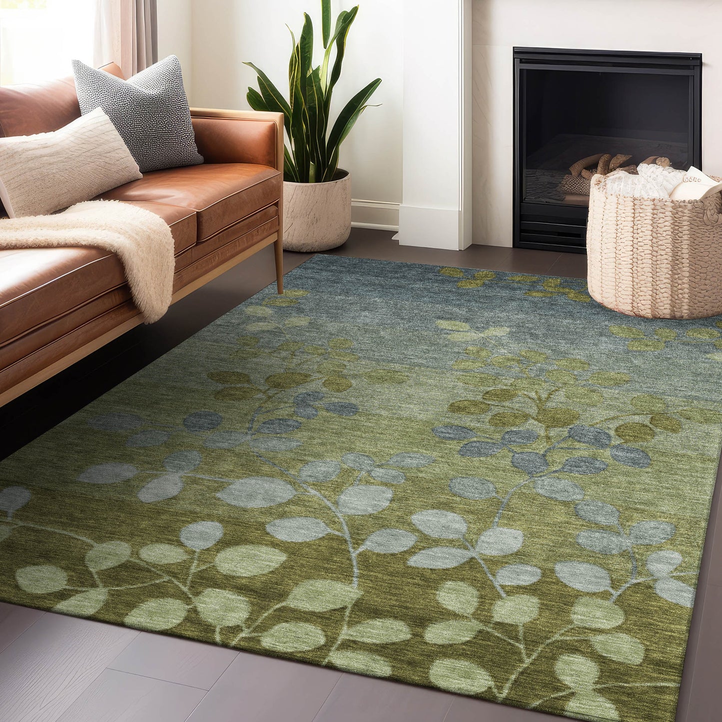 Addison Rugs Chantille ACN1900OL 9 x 12 (ft) Loomed Olive Rectangular Indoor/Outdoor Machine washable Pet Friendly Area rug