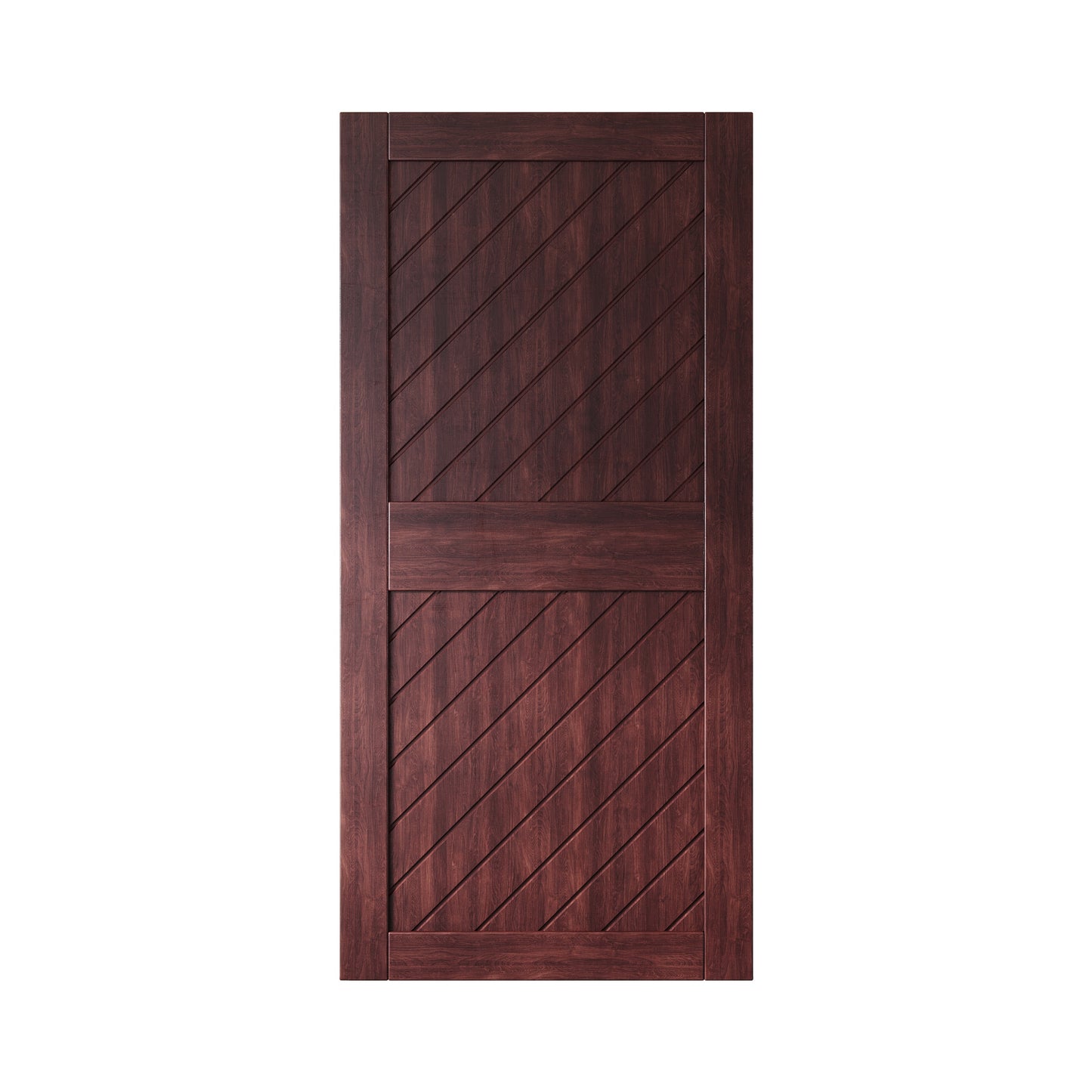 HOMACER 40-in x 84-in Red Mahogany Prefinished Non-standard Pine Wood Solid core Single Barn Door (Hardware Not Included)