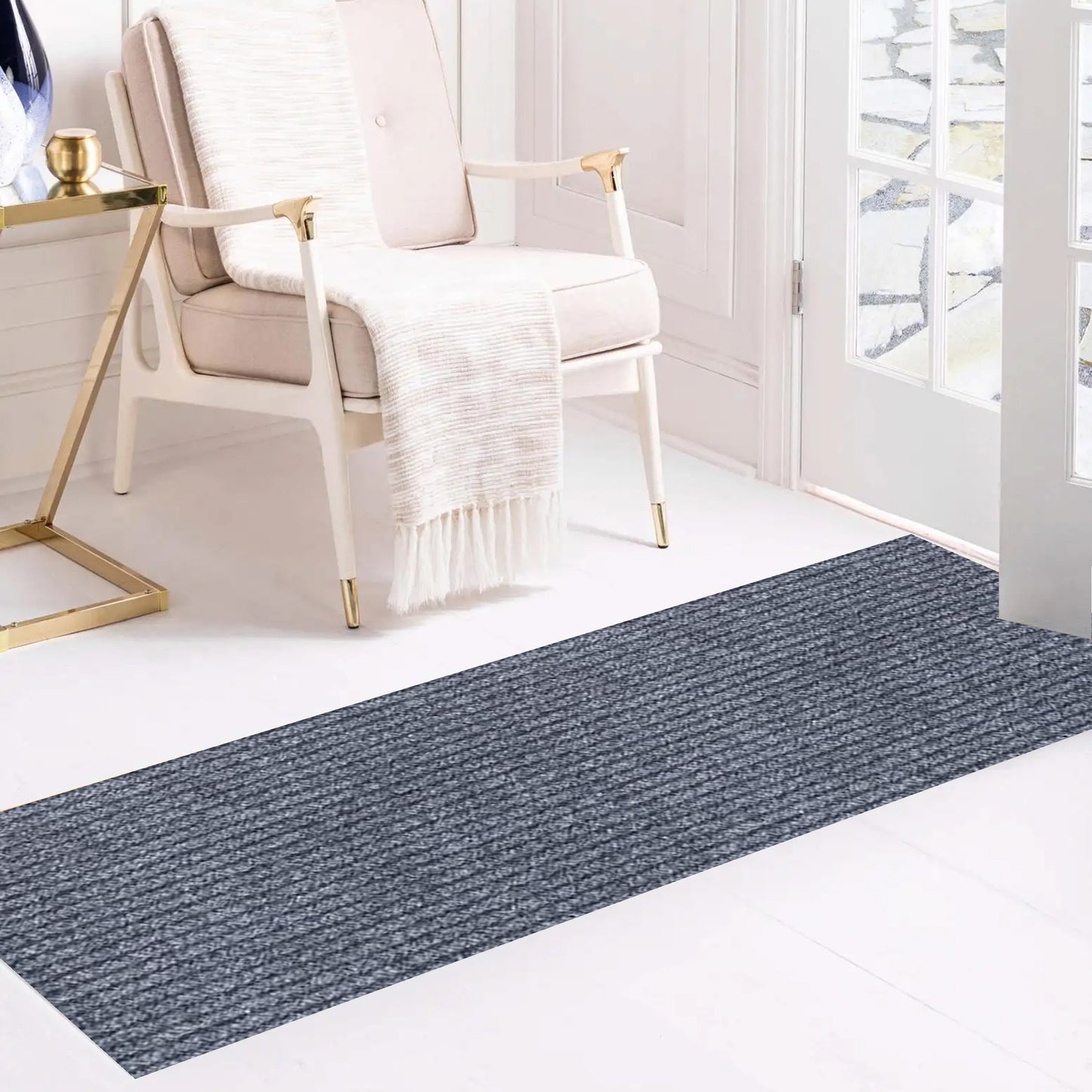 Playa Rug 3 x 44 (ft) Knotted Solid-Gray Rectangular Indoor/Outdoor Solid Pet Friendly Runner rug