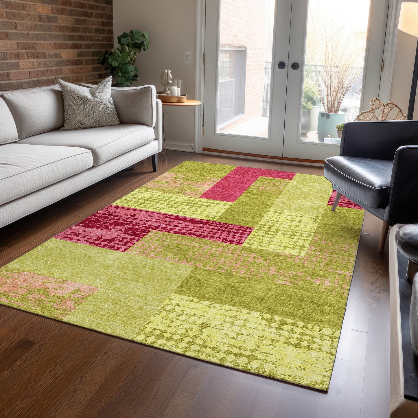 Addison Rugs Chantille ACN941LM 9 x 12 (ft) Loomed Lime Rectangular Indoor/Outdoor Machine washable Pet Friendly Area rug