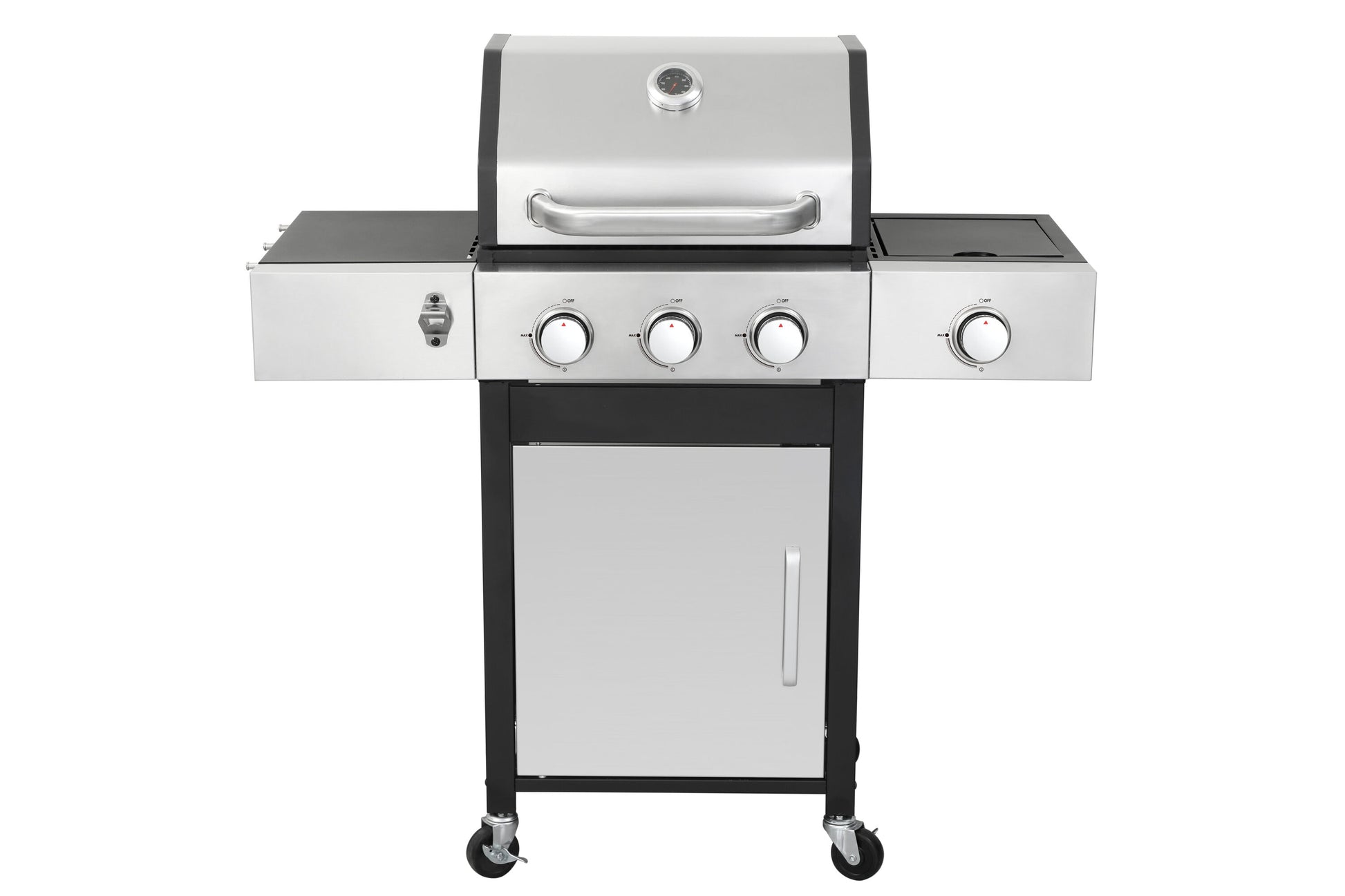 Clihome Black+Silver 3 -Burner Liquid Propane Gas Grill