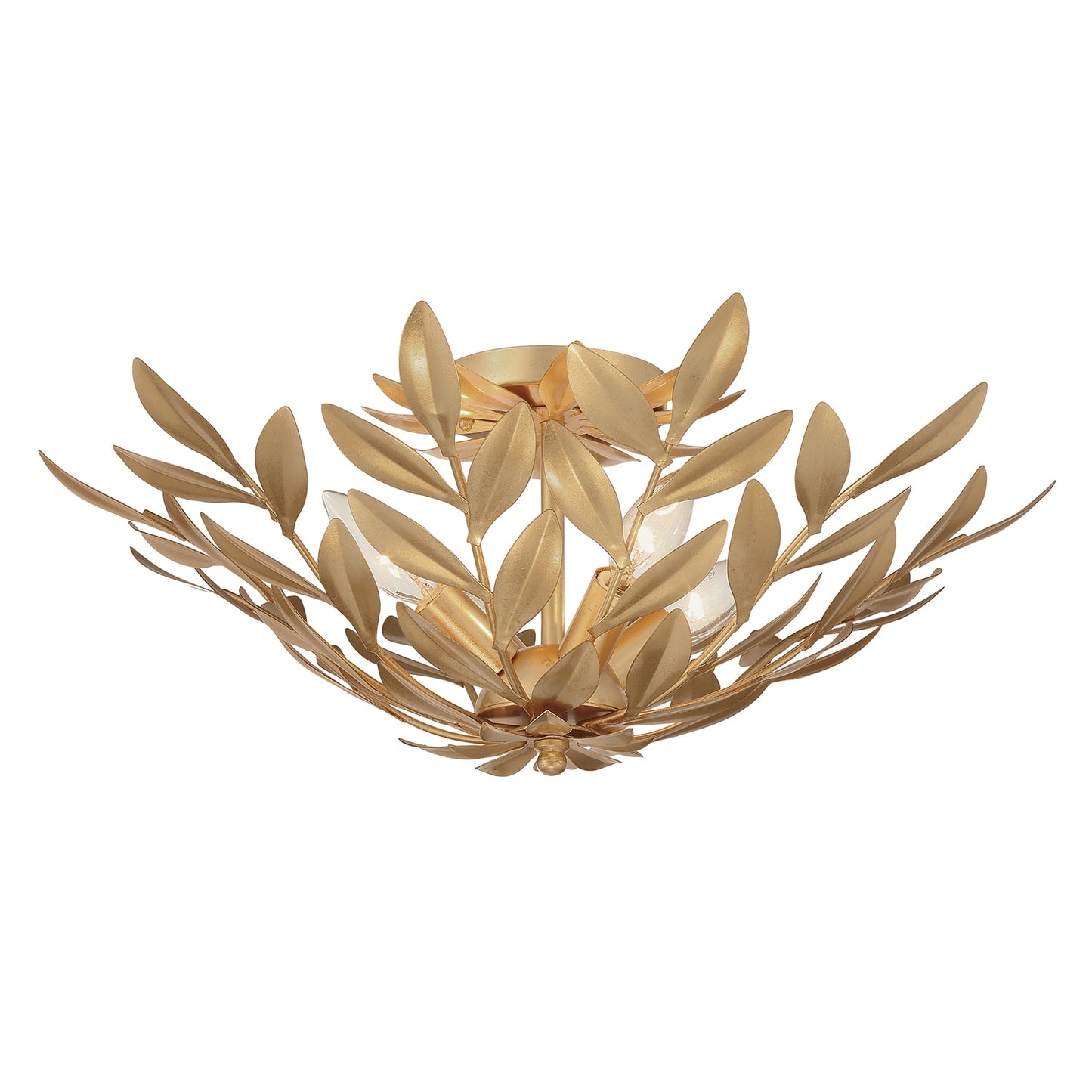 Crystorama Broche 4 -Light 20.75-in Antique Gold Semi Flush Mount Light