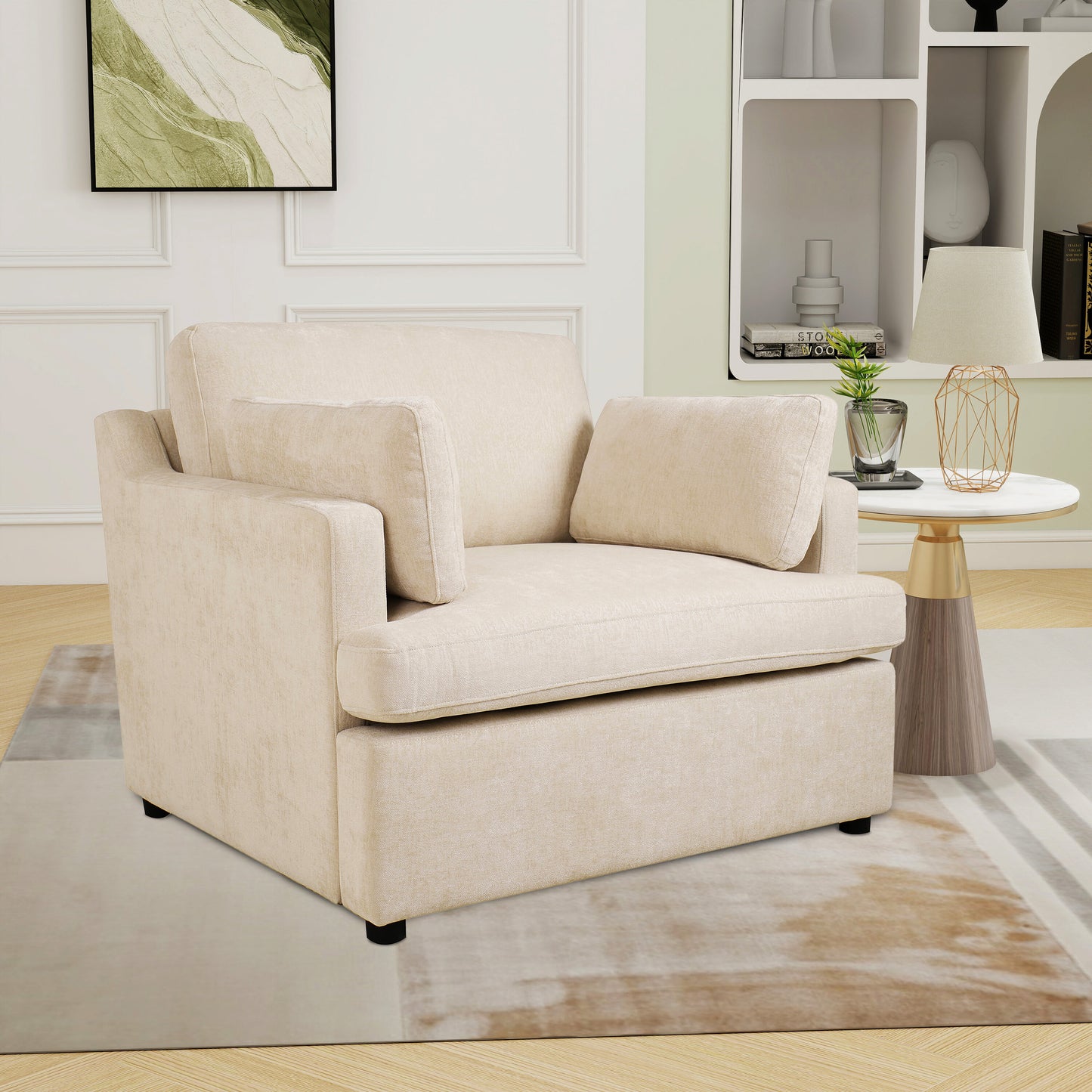 Hrinhom Casual BEIGE Accent Chair