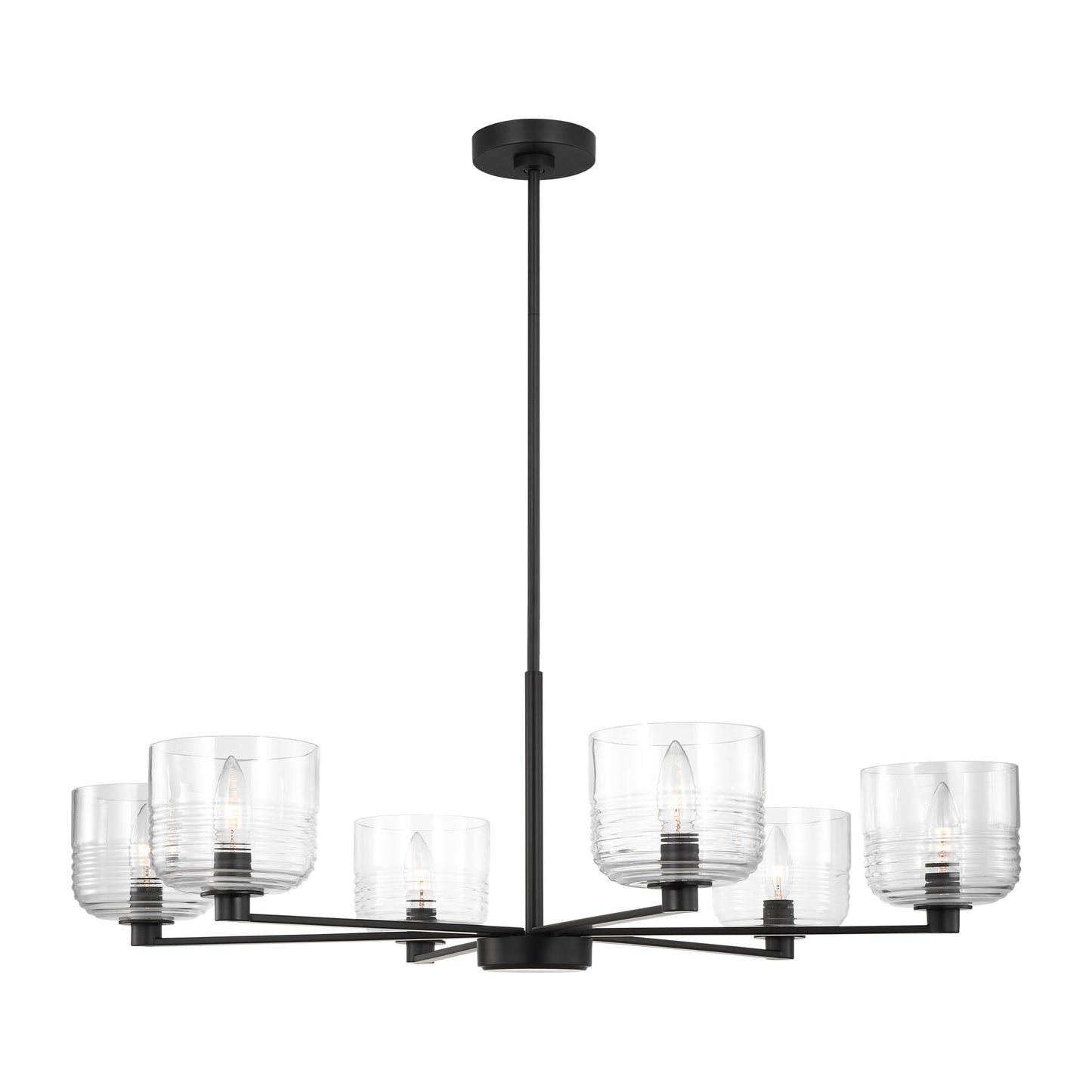 Scott Living Lochdale 6 -Light Black Modern/contemporary For Use in Dining Rooms, Living Rooms Chandelier