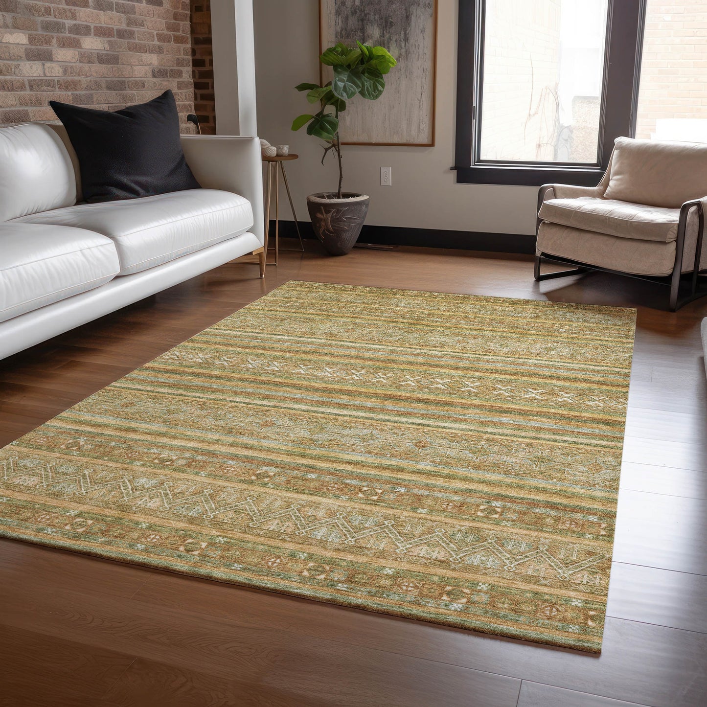 Addison Rugs Chantille ACN1644AL 9 x 12 (ft) Loomed Aloe Rectangular Indoor/Outdoor Machine washable Pet Friendly Area rug
