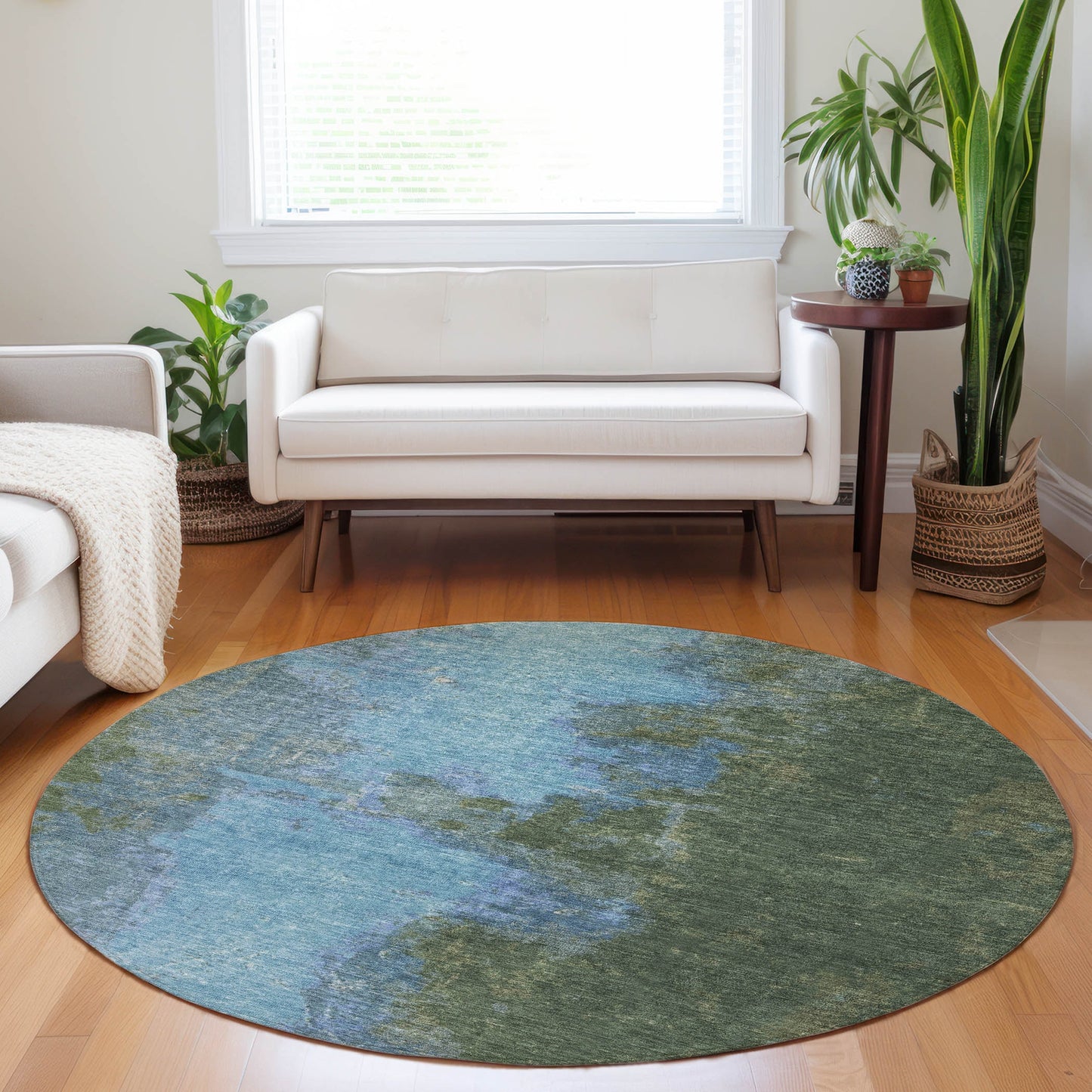 Addison Rugs Chantille ACN1742CS 8 x 8 (ft) Loomed Cactus Round Indoor/Outdoor Machine washable Pet Friendly Area rug