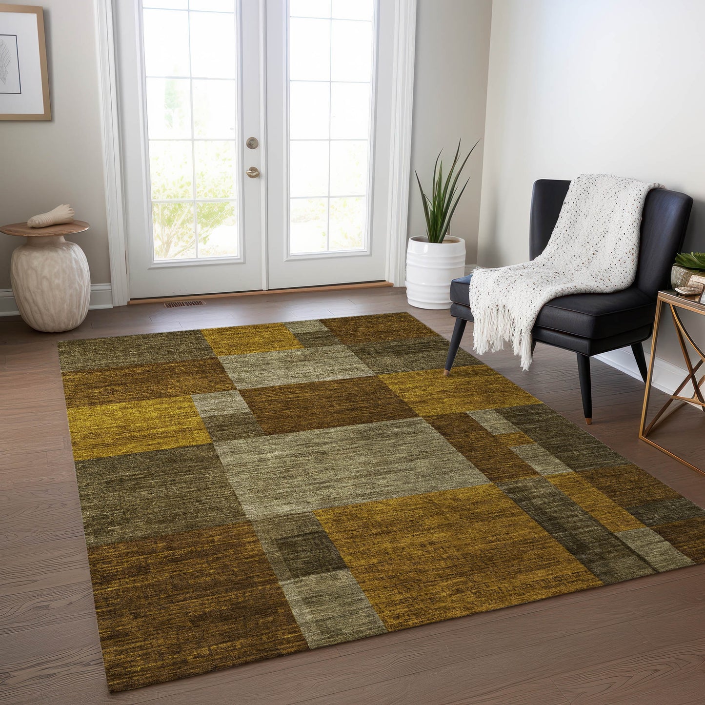 Addison Rugs Chantille ACN1749PW 8 x 10 (ft) Loomed Pewter Rectangular Indoor/Outdoor Machine washable Pet Friendly Area rug