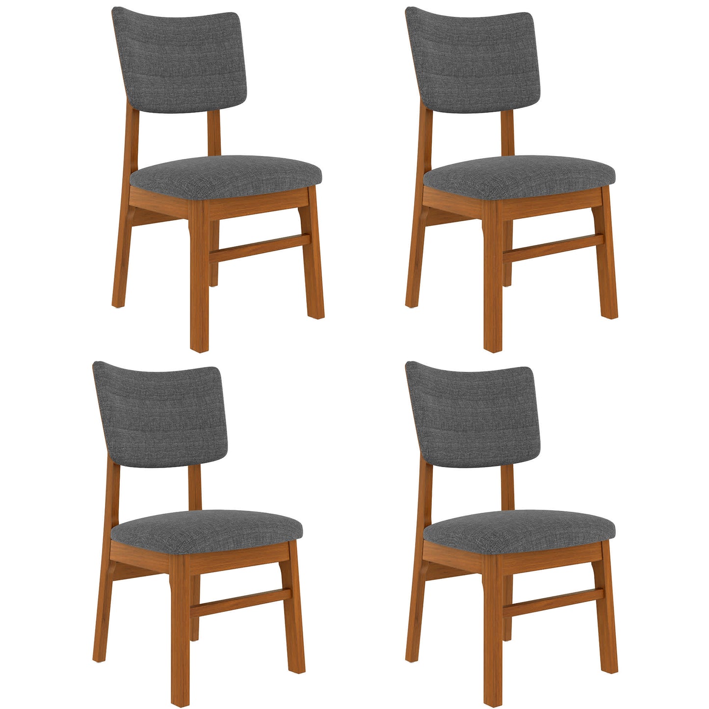 Vynxaria Beige Mid Century Modern Wooden Dining Chairs Set of 4 Dining Chair