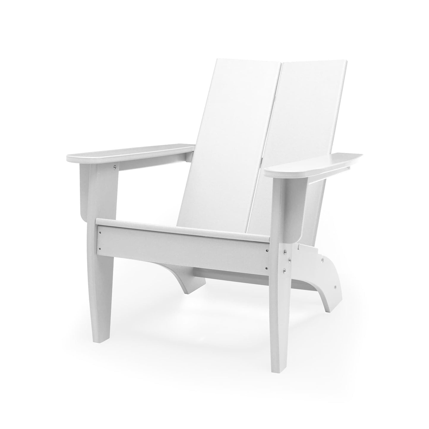 RST Brands Kamas White HDPE Frame Stationary Adirondack Chair with Slat Seat