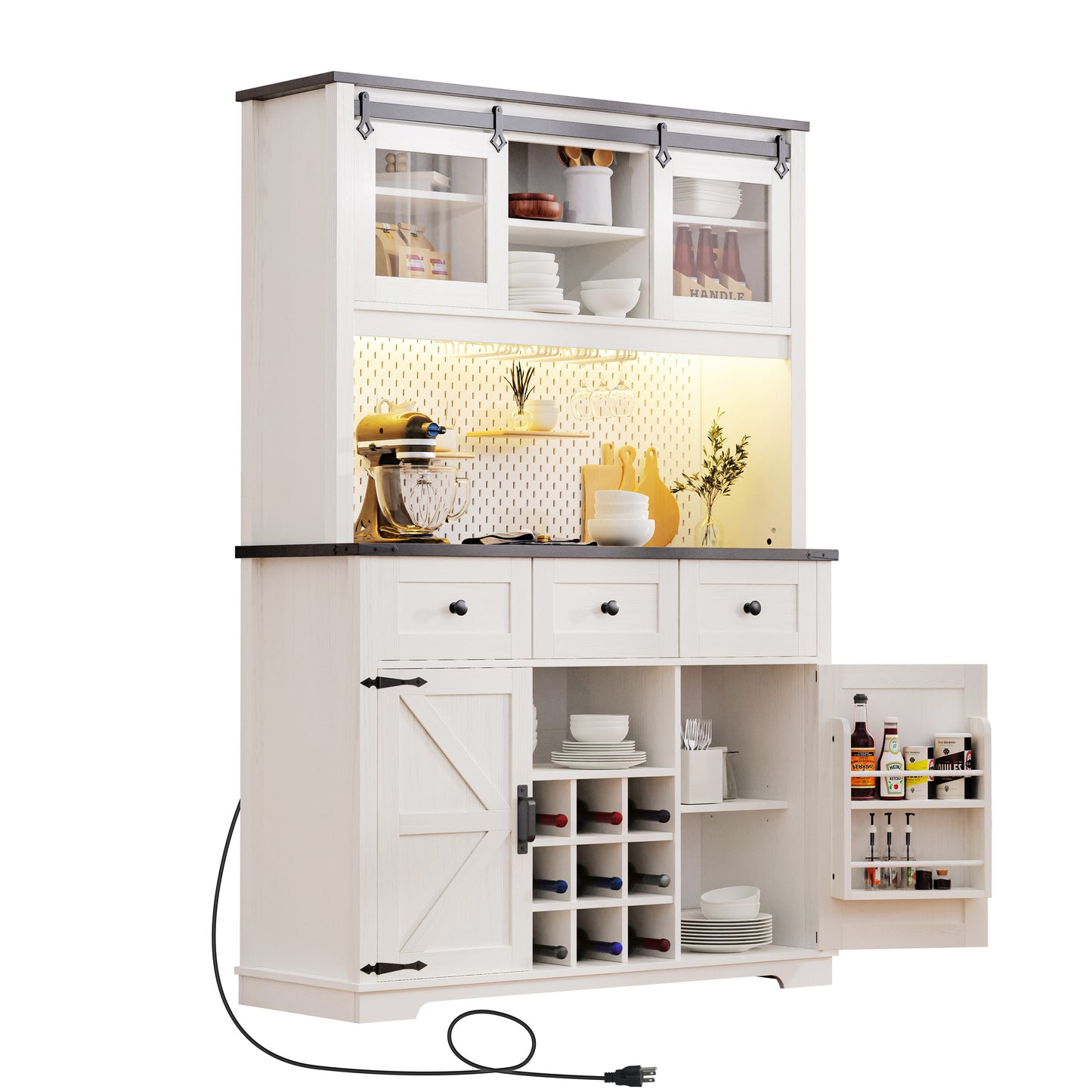 Siavonce 47.3-in W x 71-in H MDF White Freestanding Utility Storage Cabinet
