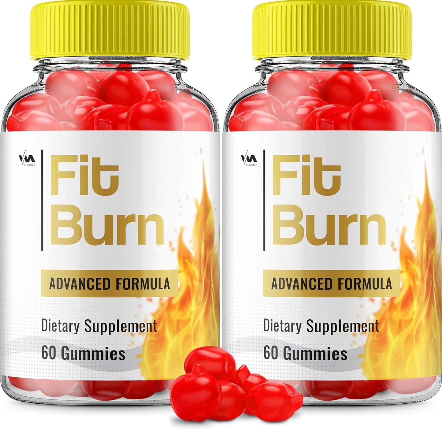 (2 Pack) Fit Burn Gummies, FitBurn All Natural Gummys, Advanced Formula, 120 Gummies