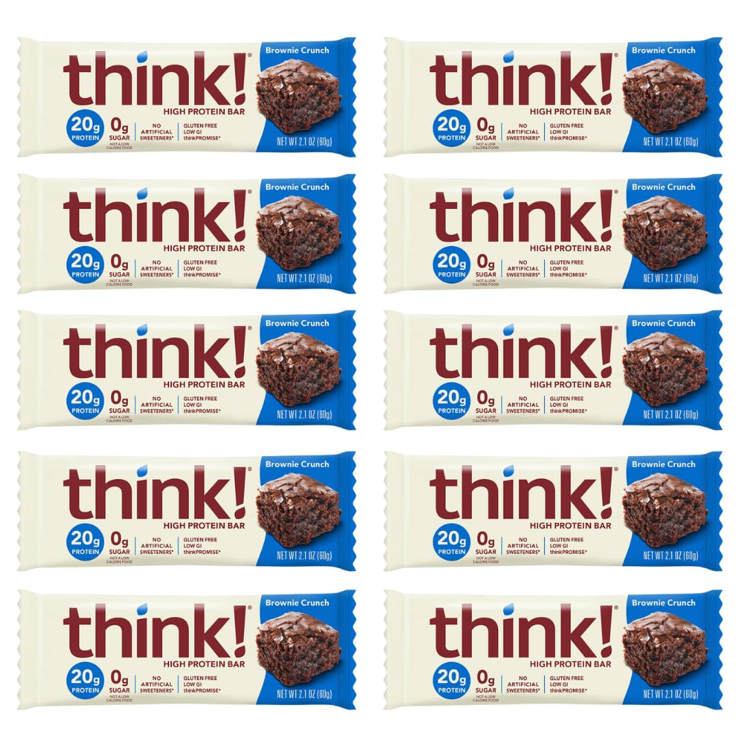 Protein Bars, High Protein Snacks, Gluten Free, Kosher Friendly, Brownie Crunch, Nutrition Bars, 2.1 Oz per Bar - 20 Count