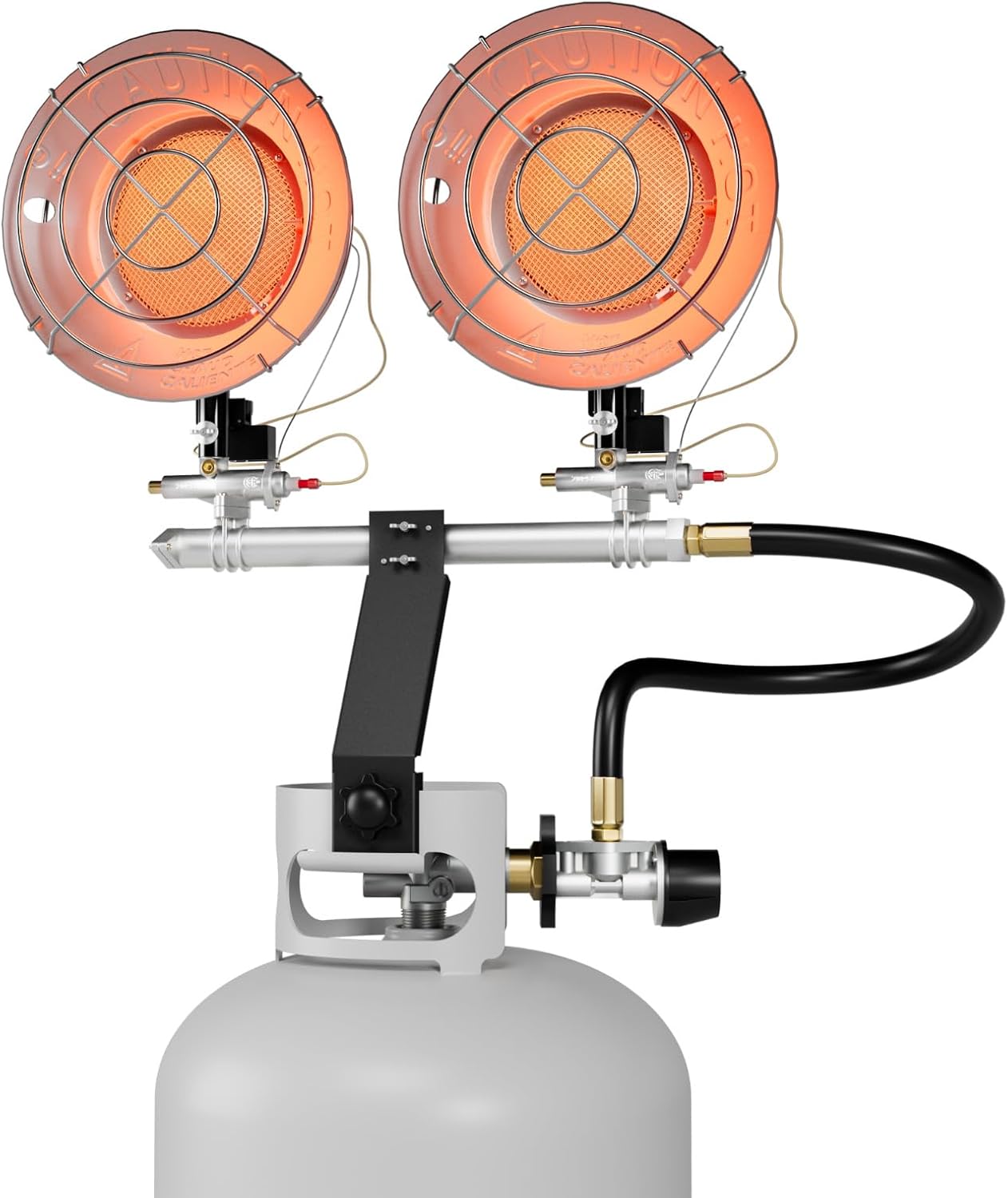 Benass 30,000 BTU Double Tank Top Portable Propane Radiant Heater, Portable Gas Heater with 3 Heating Modes, Shut-off Valve and Tip-over Protection