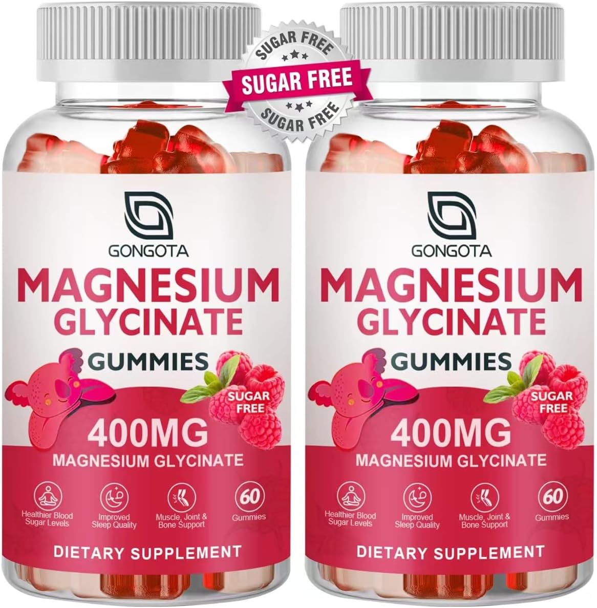 Magnesium Glycinate Gummies 400 mg with 100 mg Composite magnesium - Chelated Magnesium Potassium Supplement with Vitamin D, B6 Supports Calm, Sleep, Memory & Muscle Cramps,Sugar Free - 120 Gummies