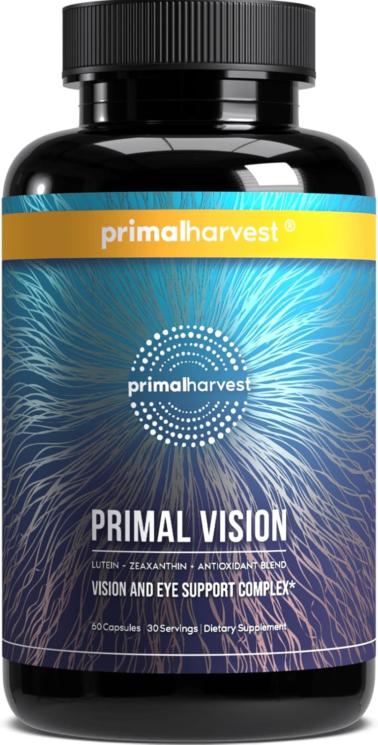 Primal Harvest Primal Vision with Lutein, Zeaxanthin, Vitamin A and Zinc for Eye Health, Blue Light Support and Visual Clarity