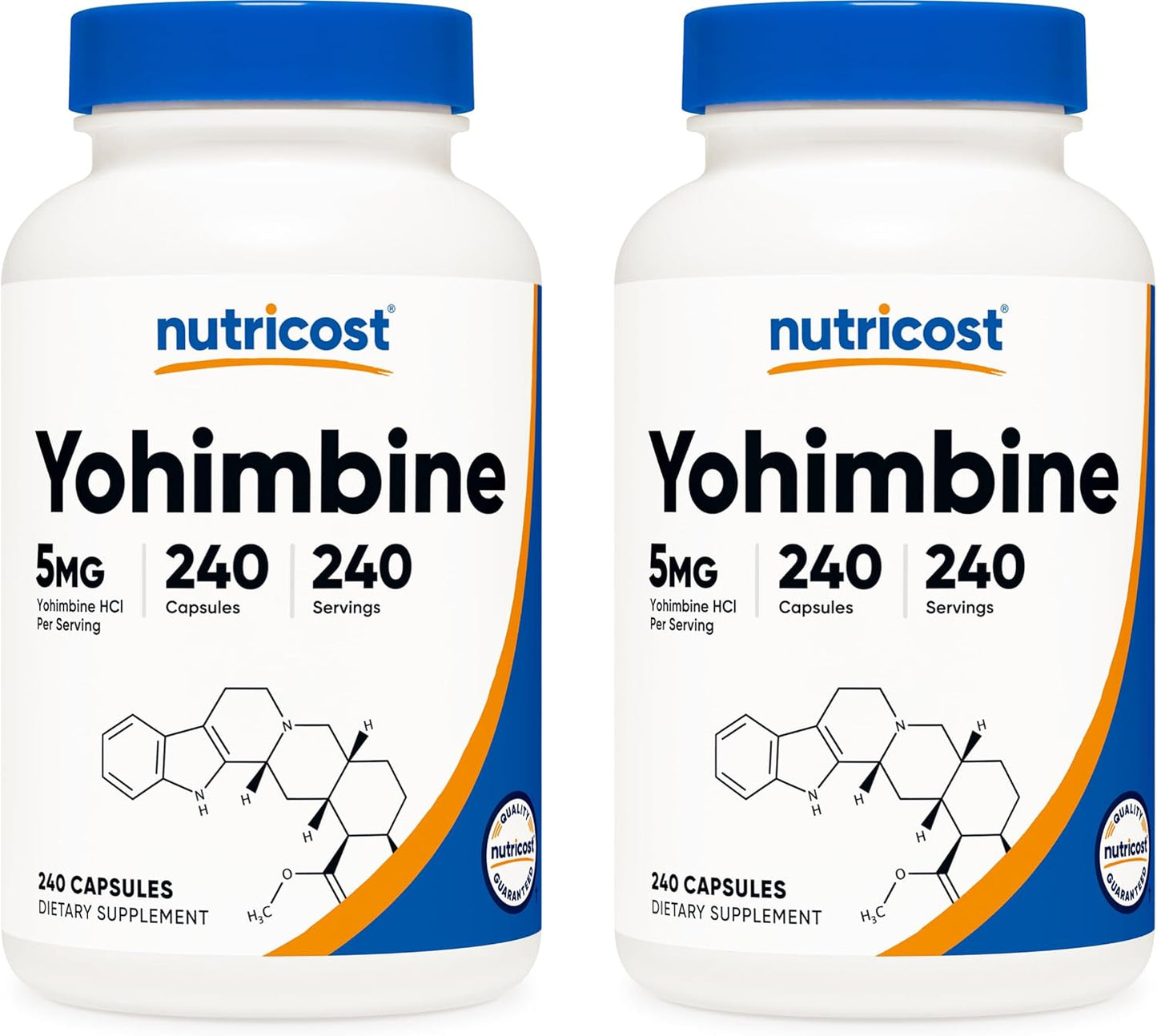 Nutricost Yohimbine HCl 5mg, 240 Capsules (2 Bottles) - Extra Strength - Gluten Free & Non-GMO