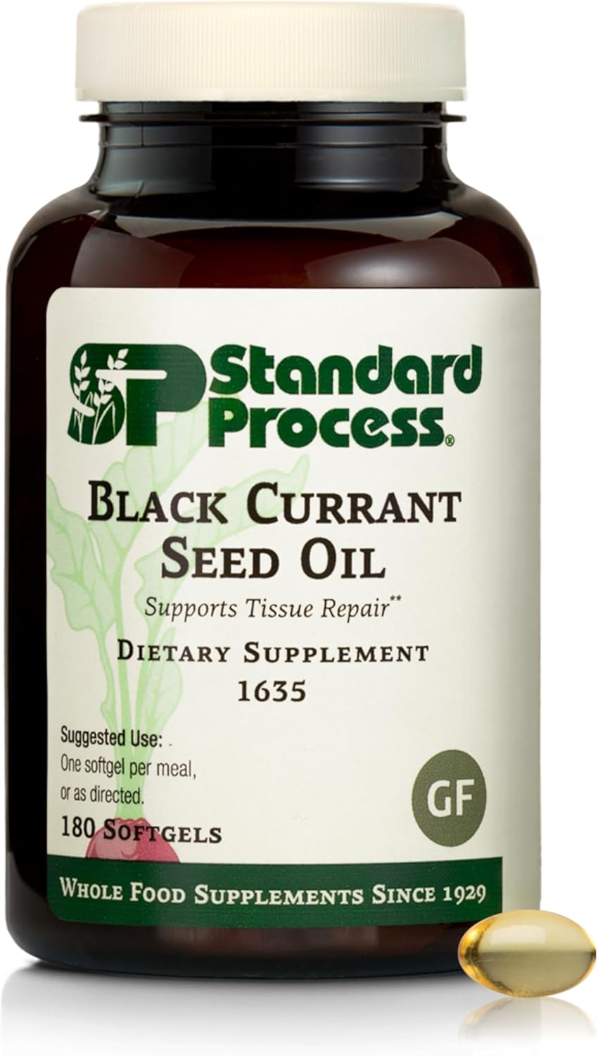 Standard Process Inc. Black Currant Seed Oil - Immune, Blood Flow & Tissue Repair Support with Whole-Food Based Blend of Black Currant Seed Oil & Gamma-Linoleic Acid - 180 Softgels