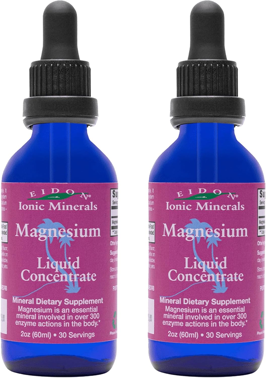 Eidon Ionic Minerals Liquid Magnesium Concentrate - Ionic Magnesium Drops Supplement for Adults, Men and Women, Supports Muscle Relaxation, No Preservatives - Magnesium Chloride, 2 oz (Pack of 2)