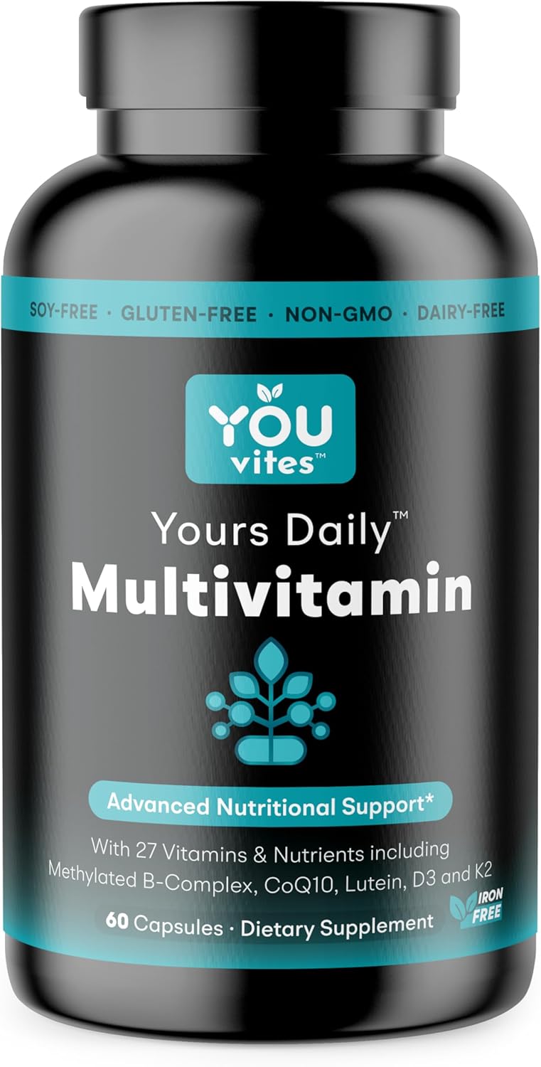 Methylated Multivitamin - Yours Daily Iron-Free Multi for Men and Women - MTHFR Supplement with Methyl B12, Methylfolate (5-MTHF), CoQ10 for Energy, Heart and Mood Support - 60 Capsules