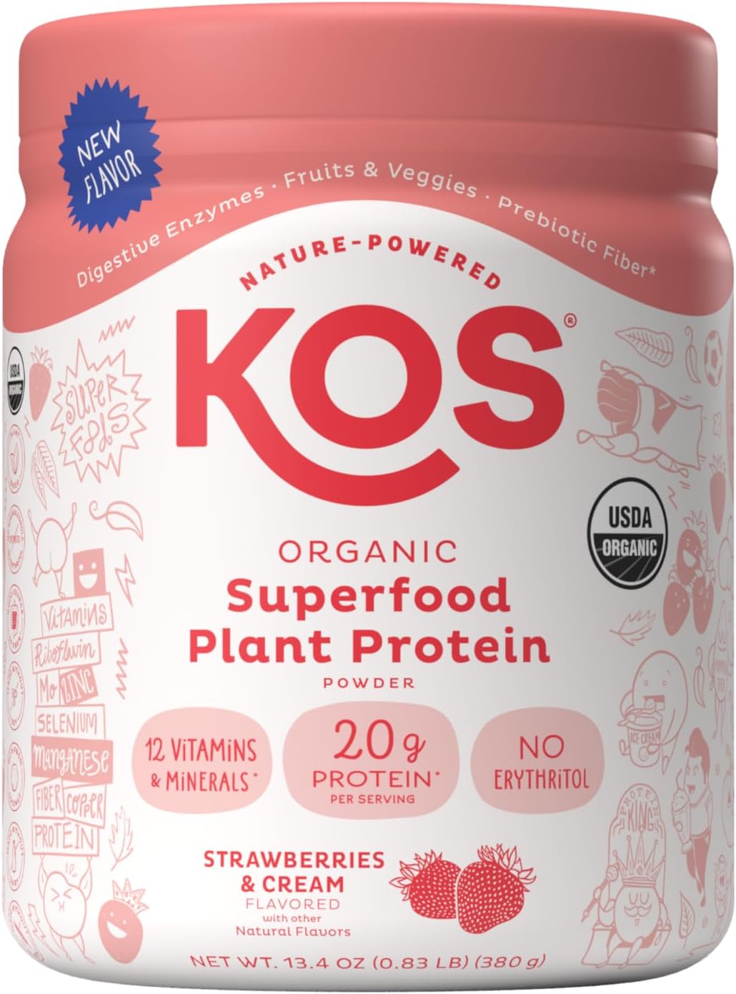KOS Protein Powder Strawberry Cream 10 Serving