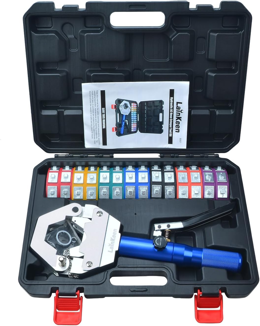 Hydraulic AC Hose Crimper 71500 Manual A/C Hose Crimper Kit Air Conditioning Repair Handheld Hydraulic Hose Crimping Tool