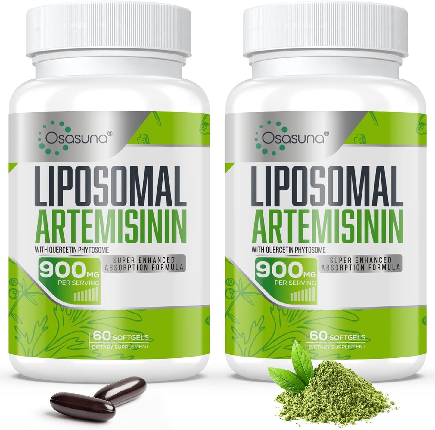 Osasuna 900 mg Liposomal Artemisinin for Maximum Absorption, Sweet Wormwood Extract(Artemisia Annua) with Quercetin Phytosome 200 mg, 120 Softgels