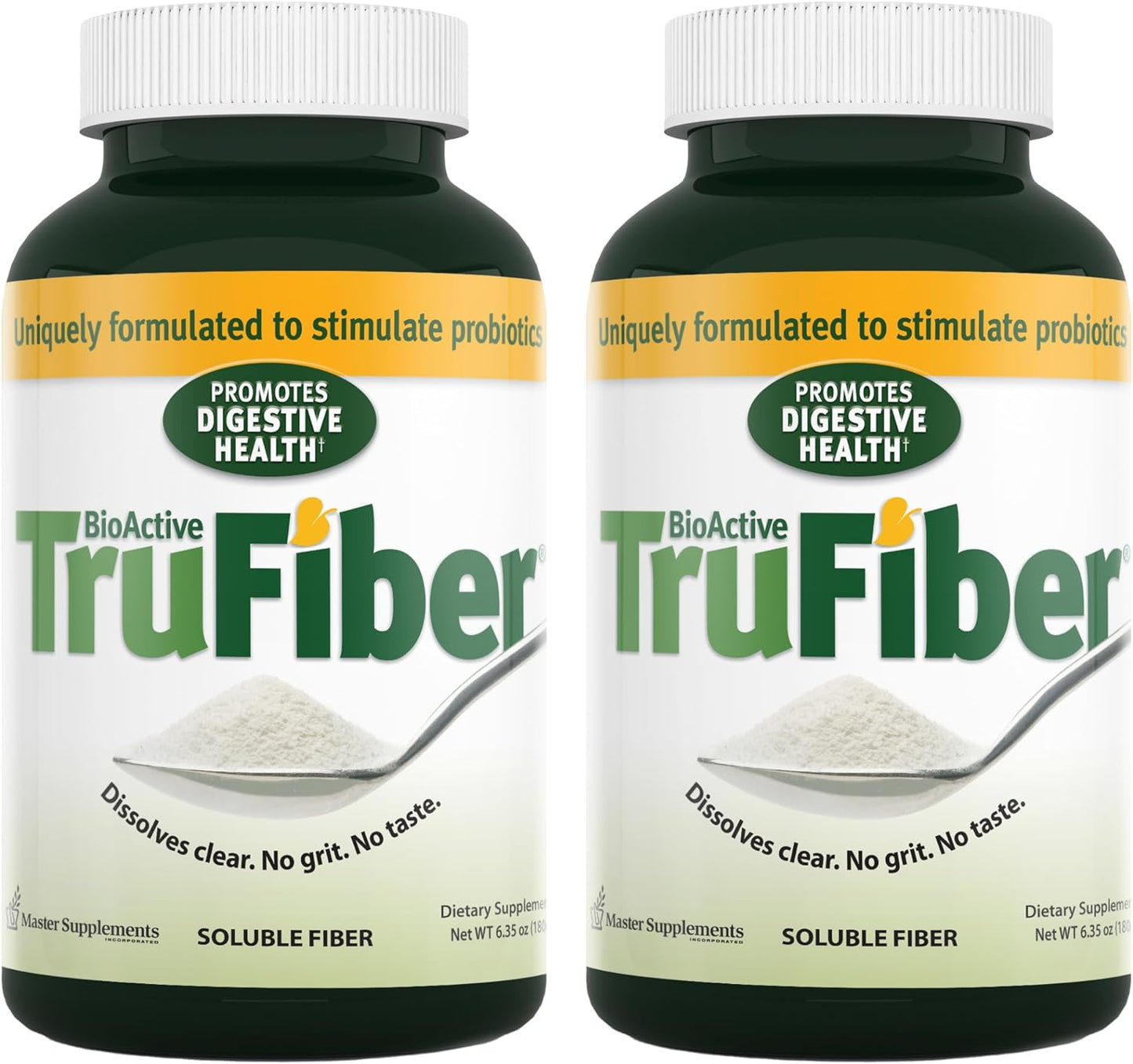 Master Supplements TruFiber - 6.35 oz, Pack of 2 - Prebiotic Fiber to Help Boost Probiotic Growth - Supports Digestive Health - Vegan, Gluten Free - 100 Total Servings