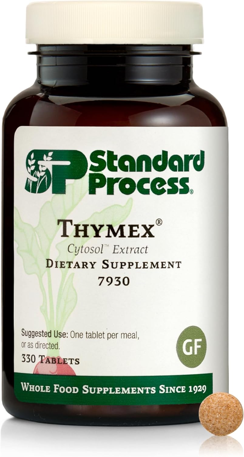 Standard Process Inc. Thymex - Whole Food Cholesterol, Thymus Supplement and Immune Support Supplement with Vitamin C, Magnesium Citrate, and Calcium Lactate - Gluten Free - 330 Tablets
