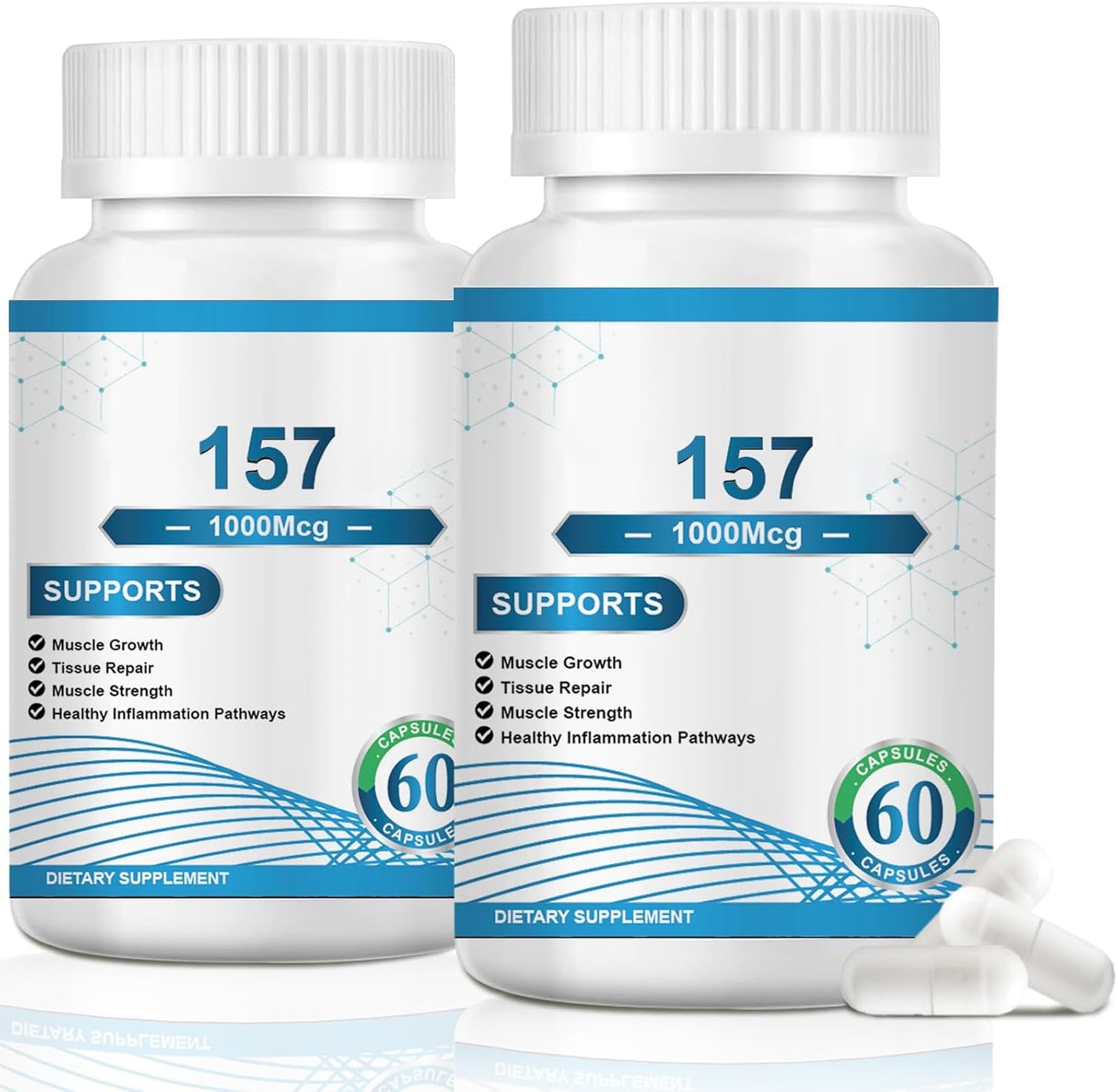 USHJNV 157 Capsules Supplement 1000 MG, Non-GMO, Gluten-Free, 60 Count (2 Bottle) D1