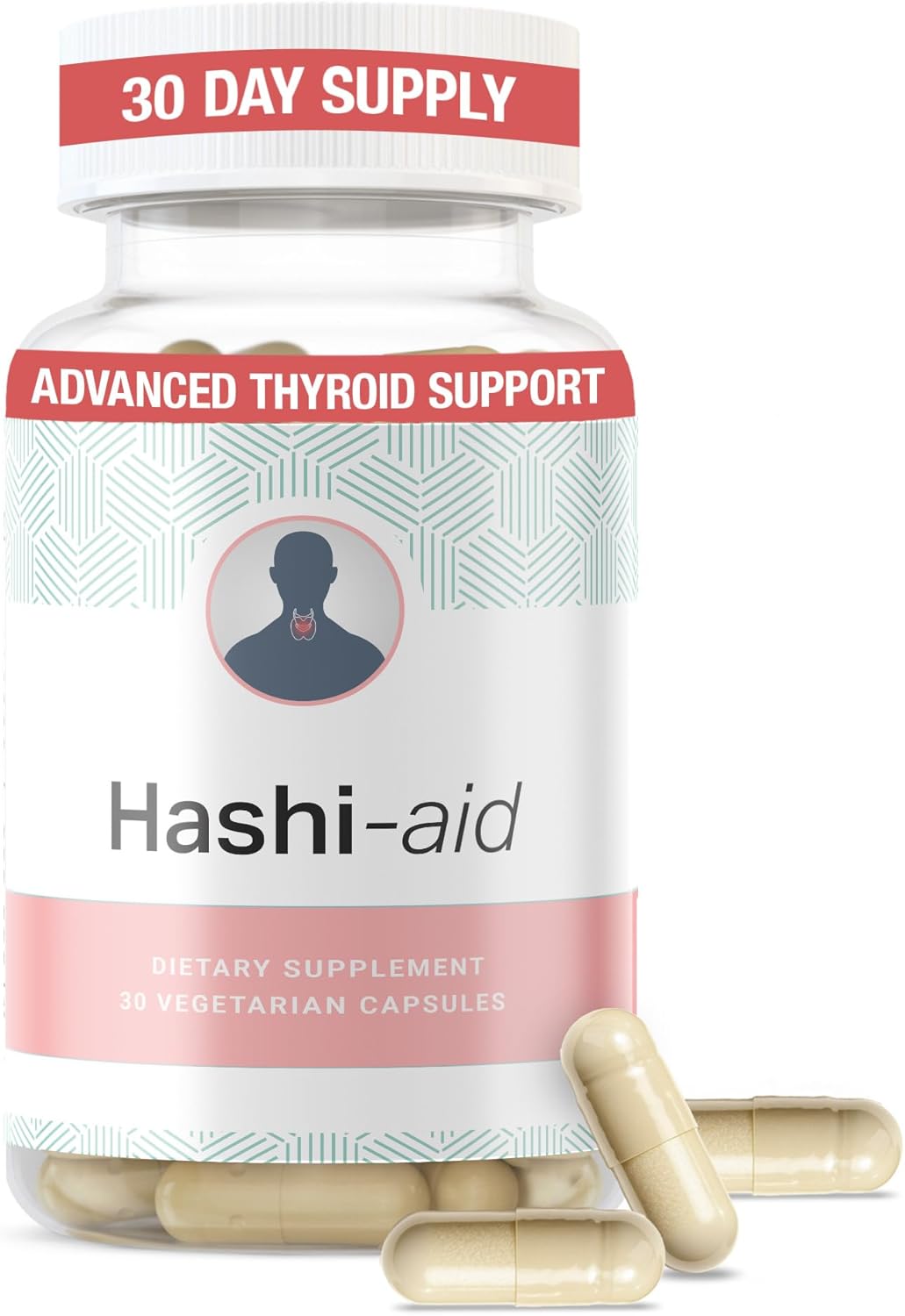IBDassistโข Hashi Aid Thyroid Support for Women & Men - Thyroid Supplement for Hashimoto's Disease & Hypothyroidism* - Packed with Ashwagandha, Selenium, Zinc, Essential Vitamins & More - 30 Capsules