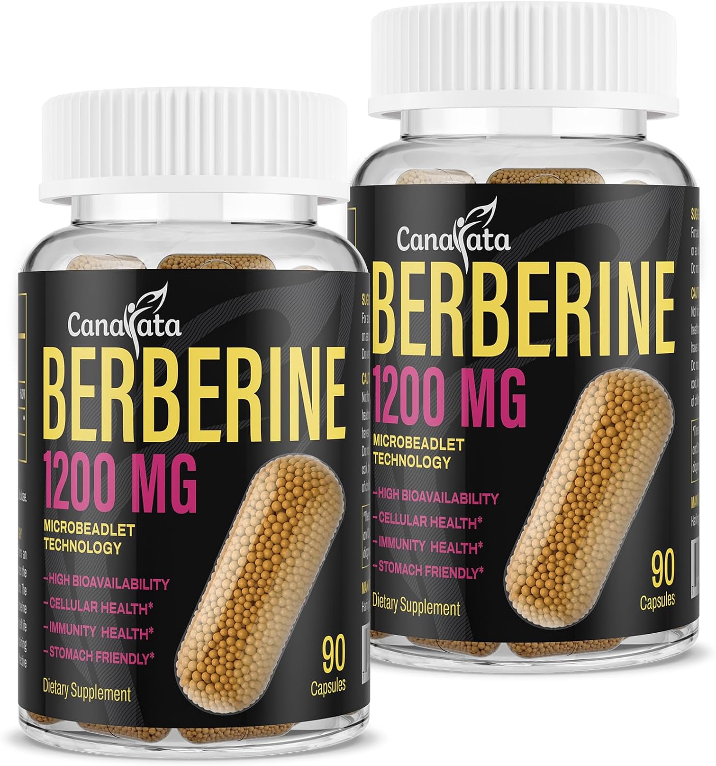 Berberine Supplement 1200mg - High Bioavailability Berberine HCL Microbeadlets,GLP-1 & AMPK Activator for Women Men 180 Vegan Capsules